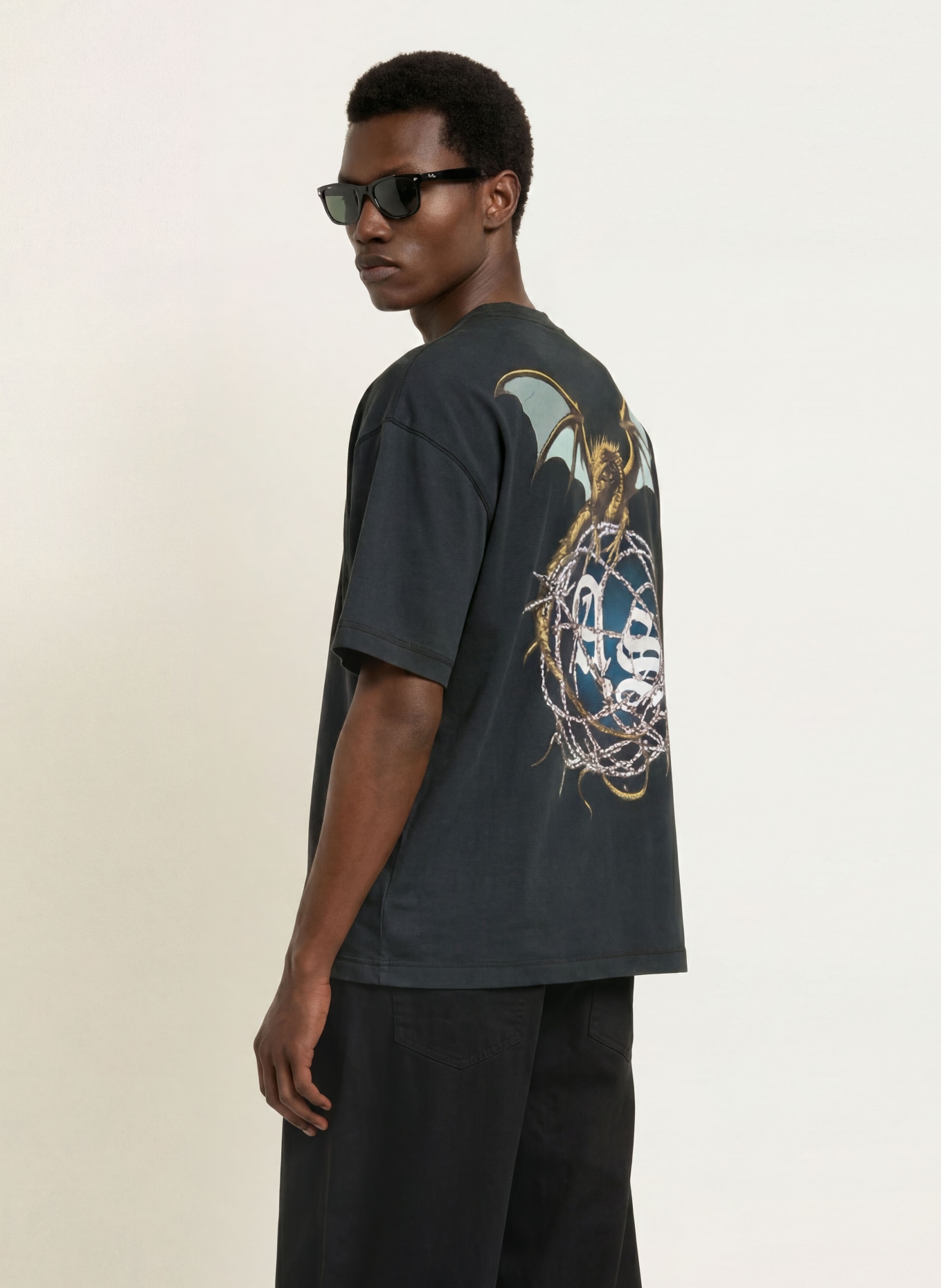 ALLSAINTS T-shirt WYVERN: ZWART
