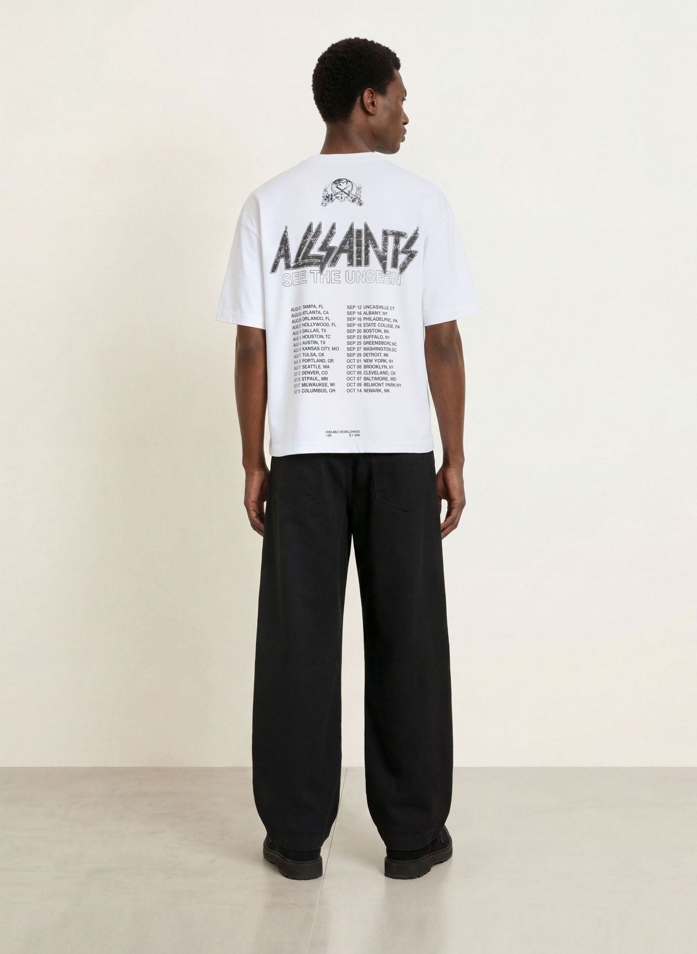 ALLSAINTS T-shirt CHROMIUM: WIT / ZWART