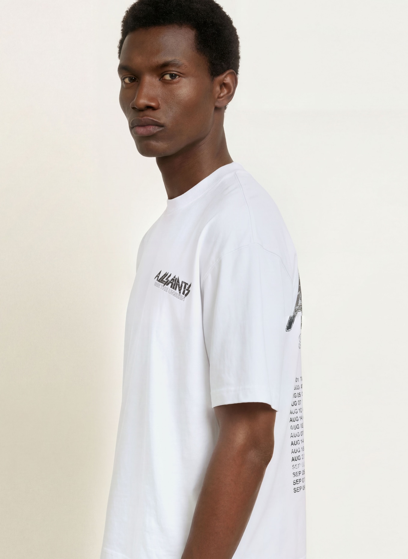 ALLSAINTS T-shirt CHROMIUM: WIT / ZWART