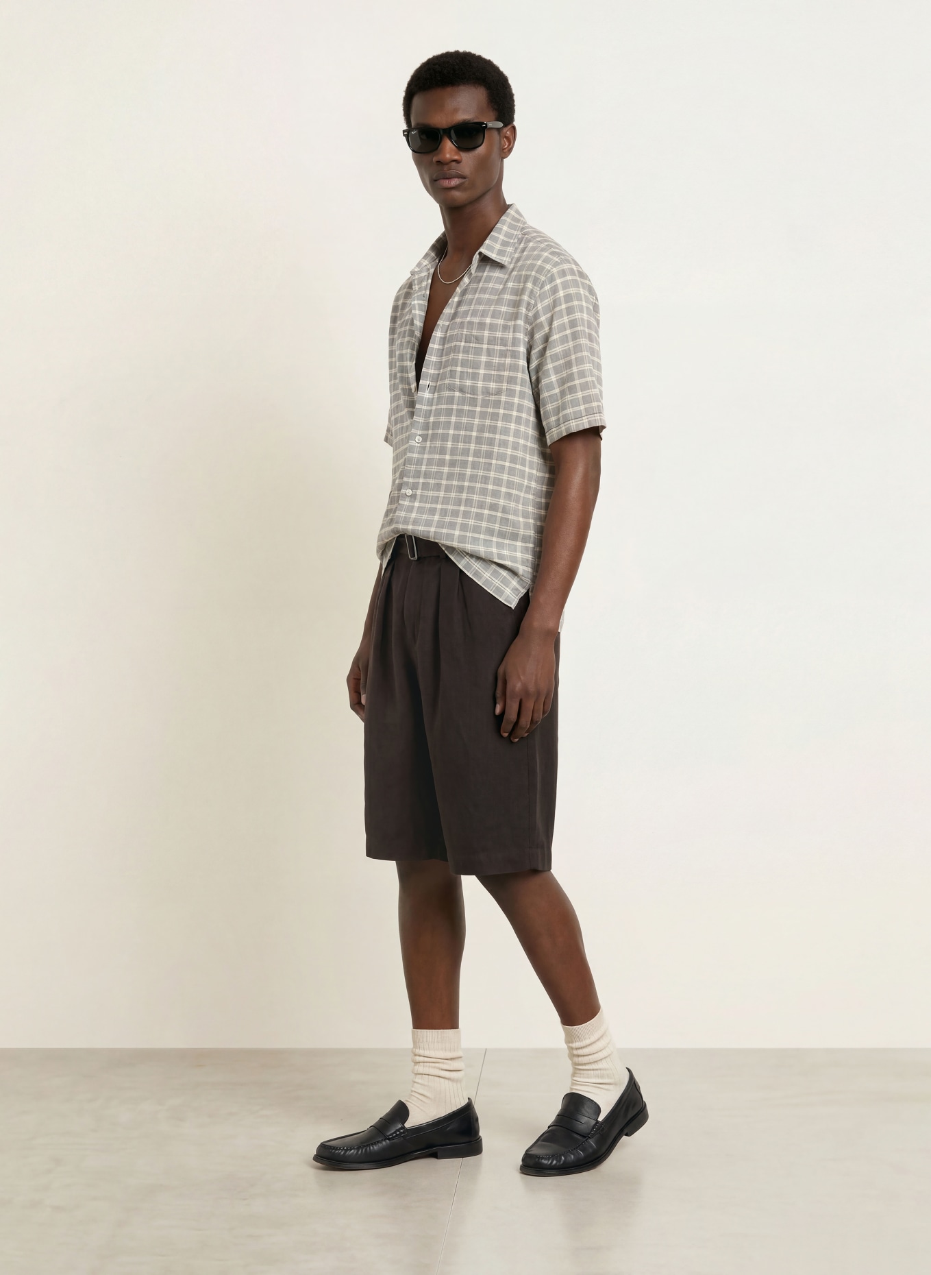 ALLSAINTS MARKO Linen Shorts: BLACK