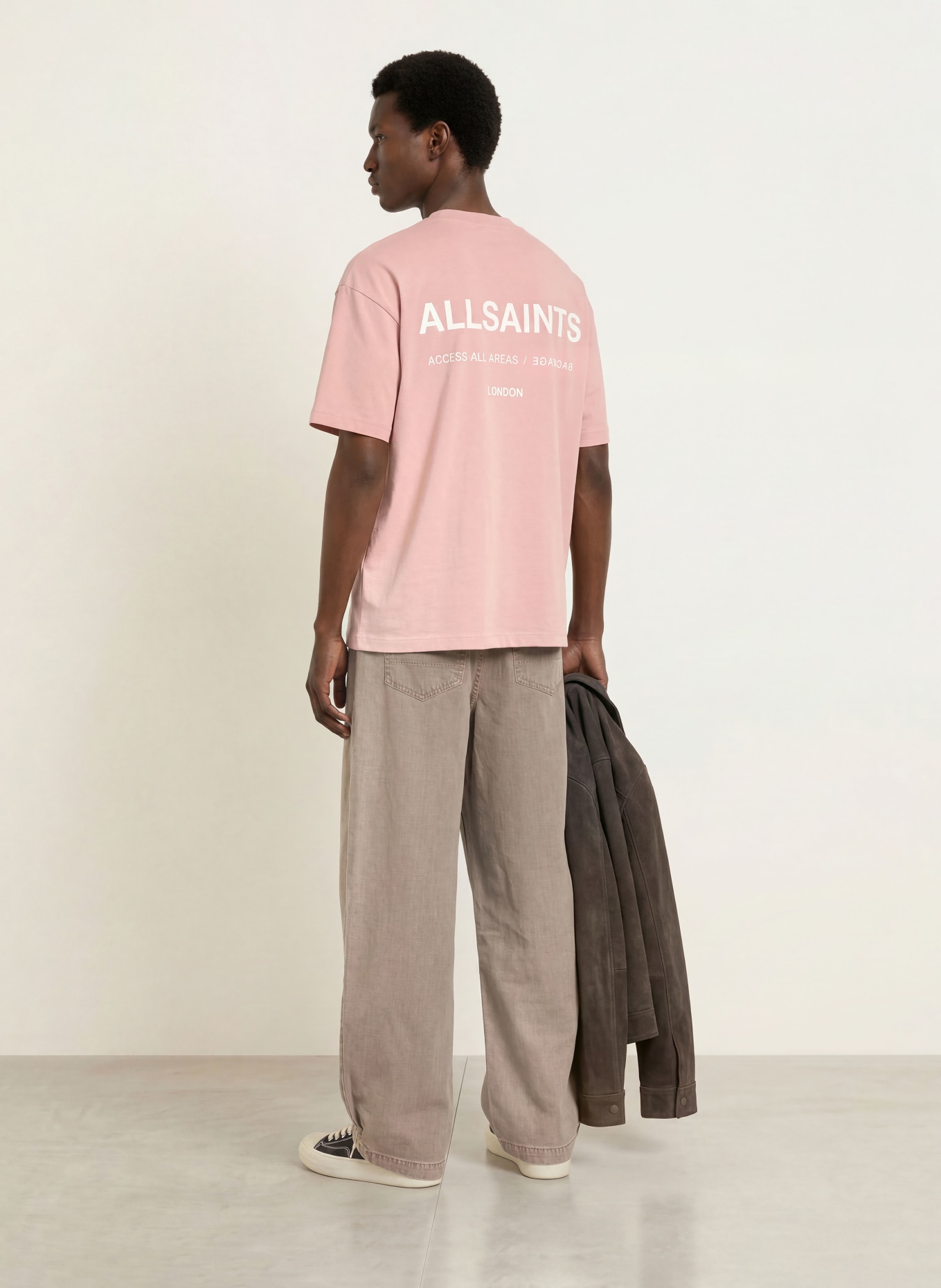 ALLSAINTS Tricou oversized BACKSTAGE: ROZ / ALB