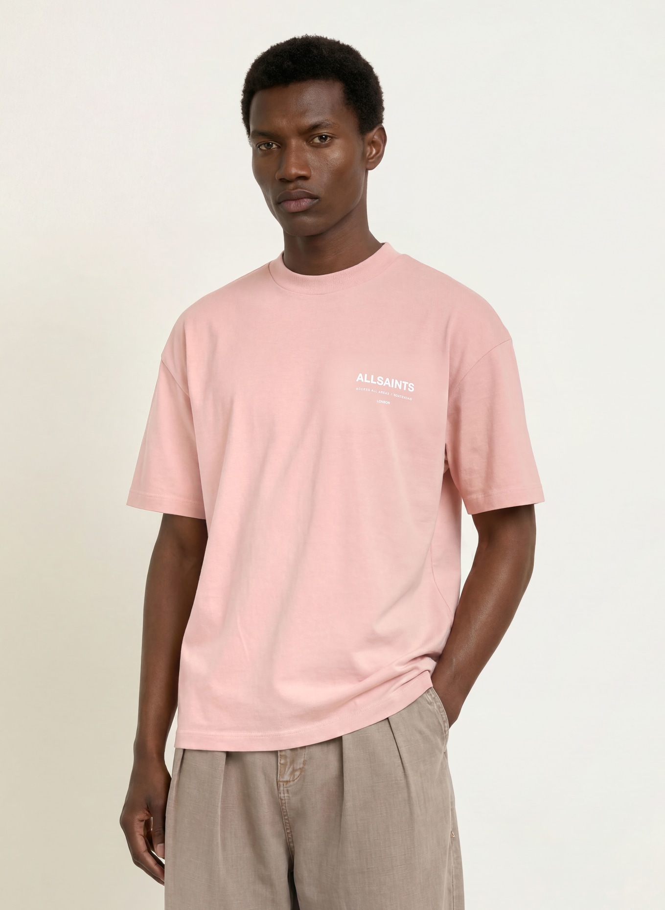 ALLSAINTS Tricou oversized BACKSTAGE: ROZ / ALB