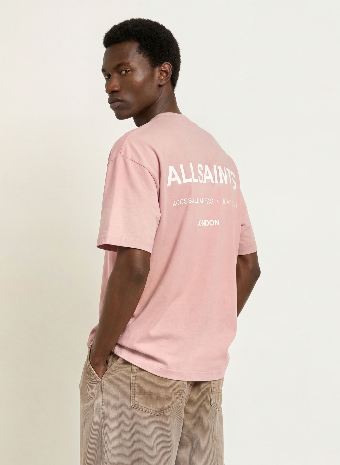 ALLSAINTS Tricou oversized BACKSTAGE: ROZ / ALB