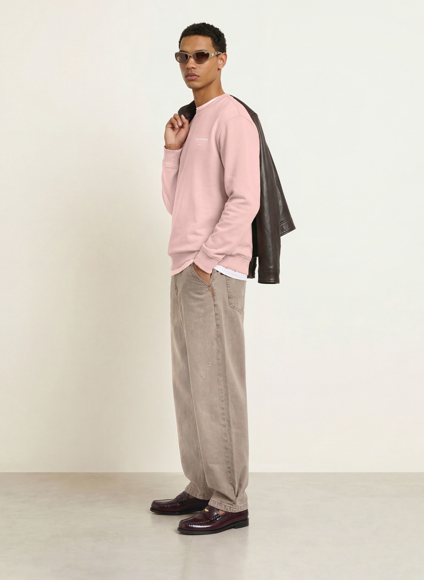 ALLSAINTS Sweatshirt BACKSTAGE CREW: ROZE / WIT