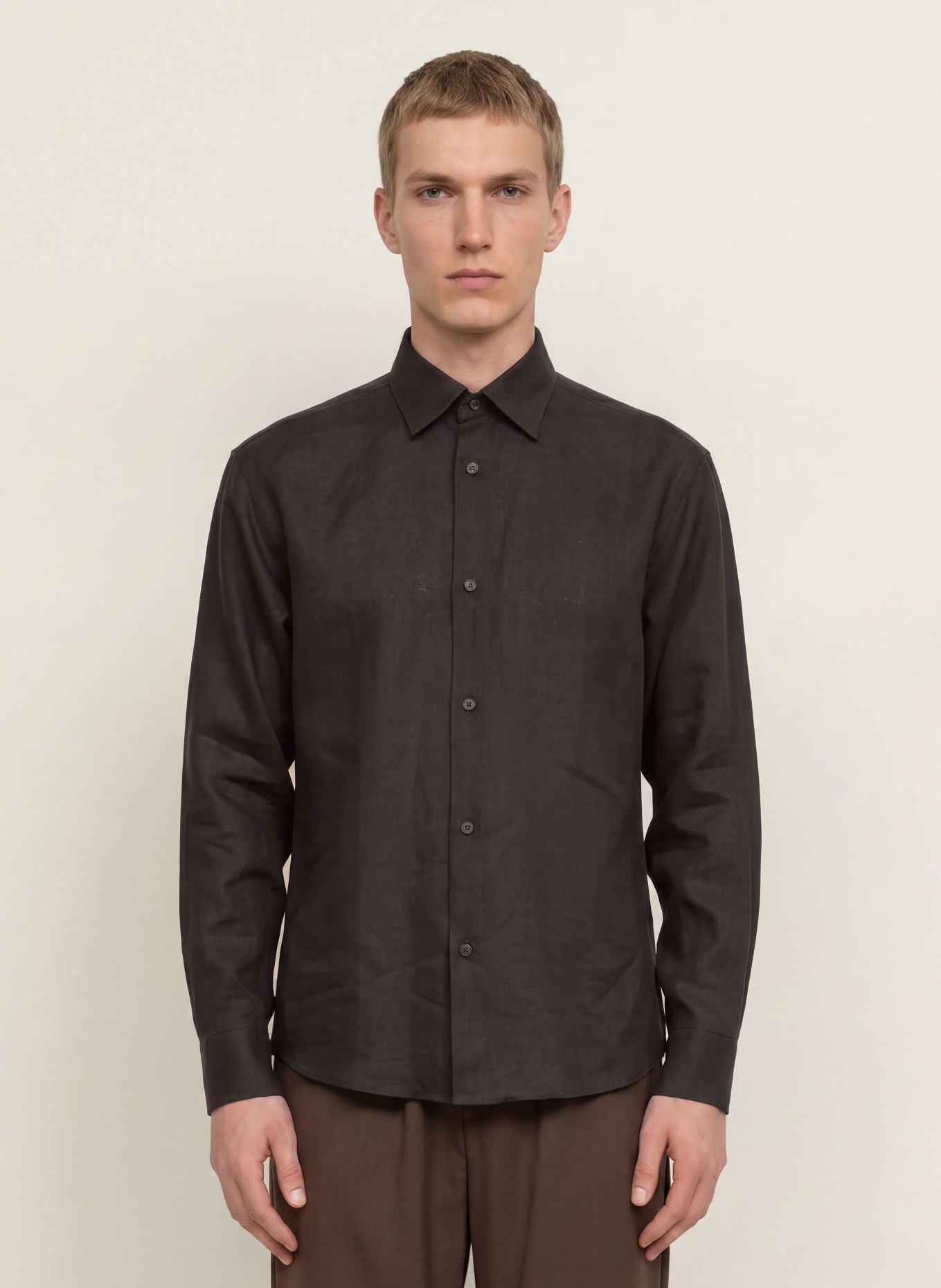 BOSS Cămașă din in CRUZ Comfort Fit: NEGRU