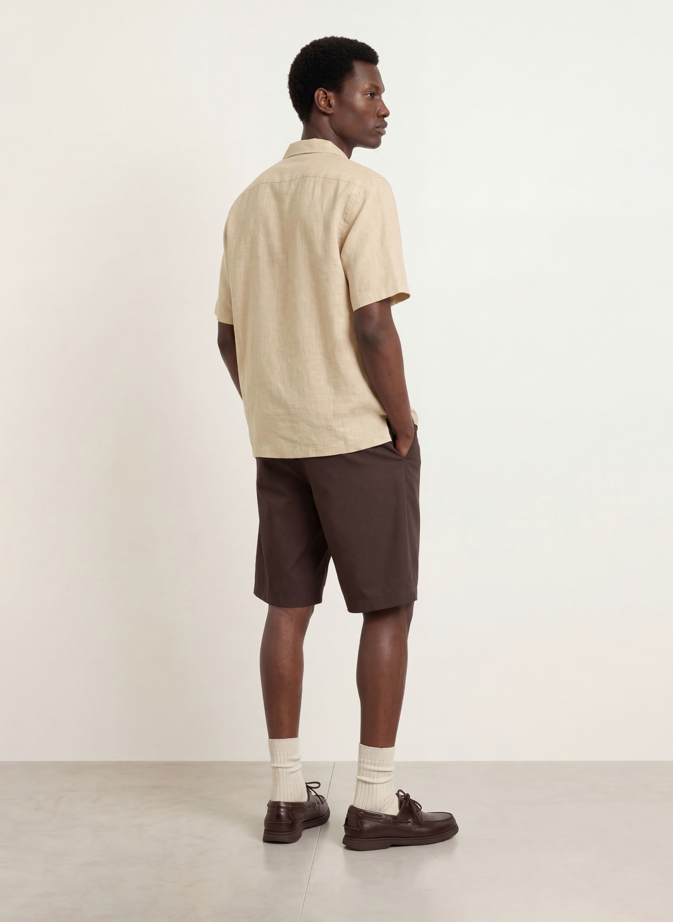 BOSS Cămașă de vacanță CESAR Comfort Fit din in: BEJ