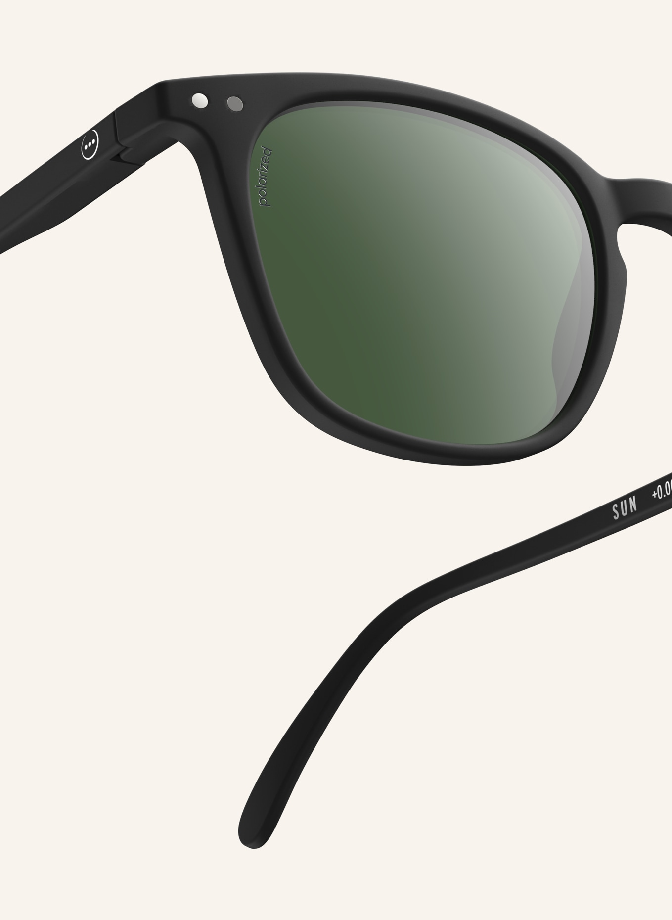 IZIPIZI Sonnenbrille #E: MATT SCHWARZ/ GRÜN POLARISIERT