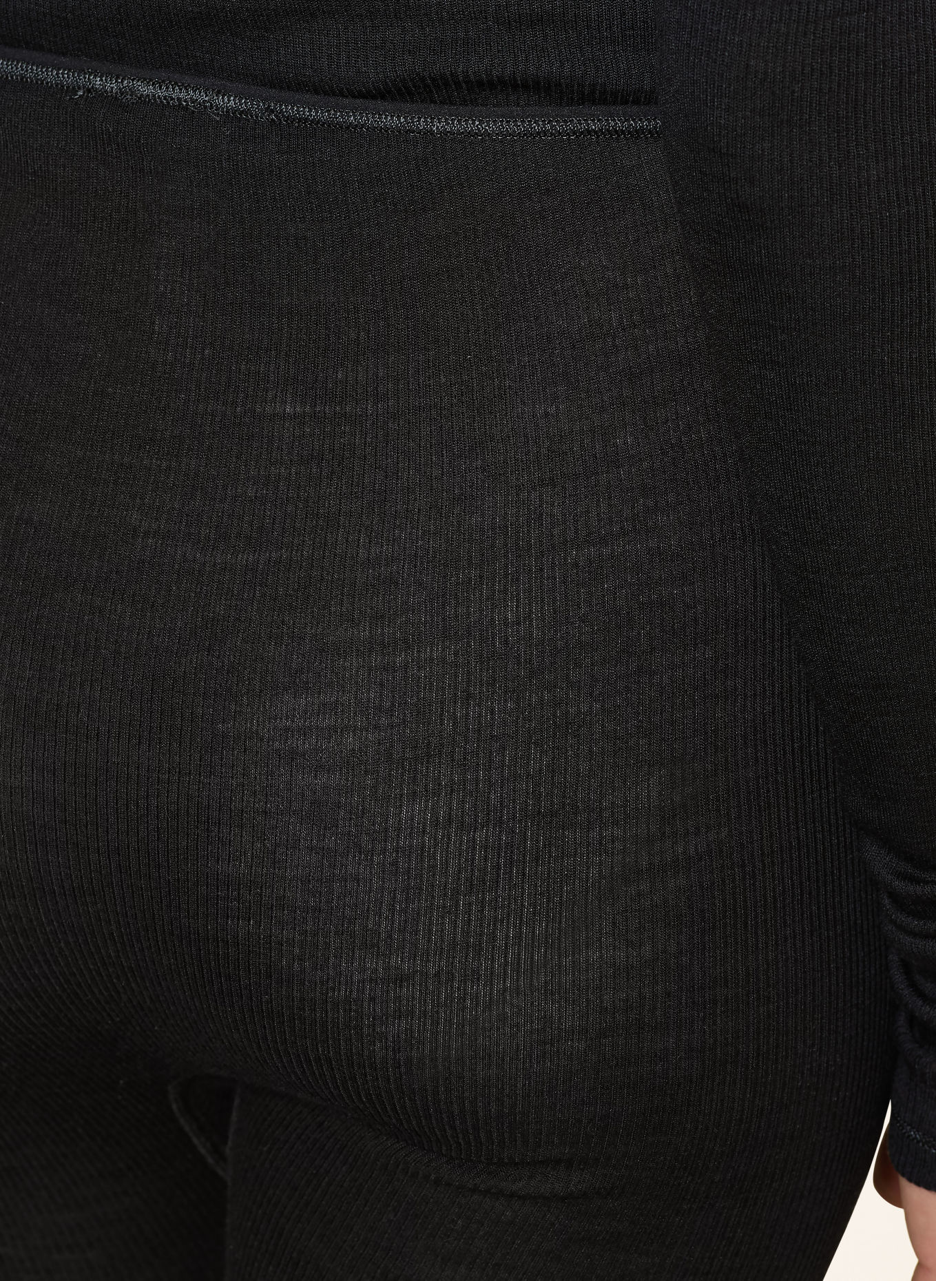 HANRO Legginsy typu lounge WOOLEN LACE z jedwabiem: CZARNY