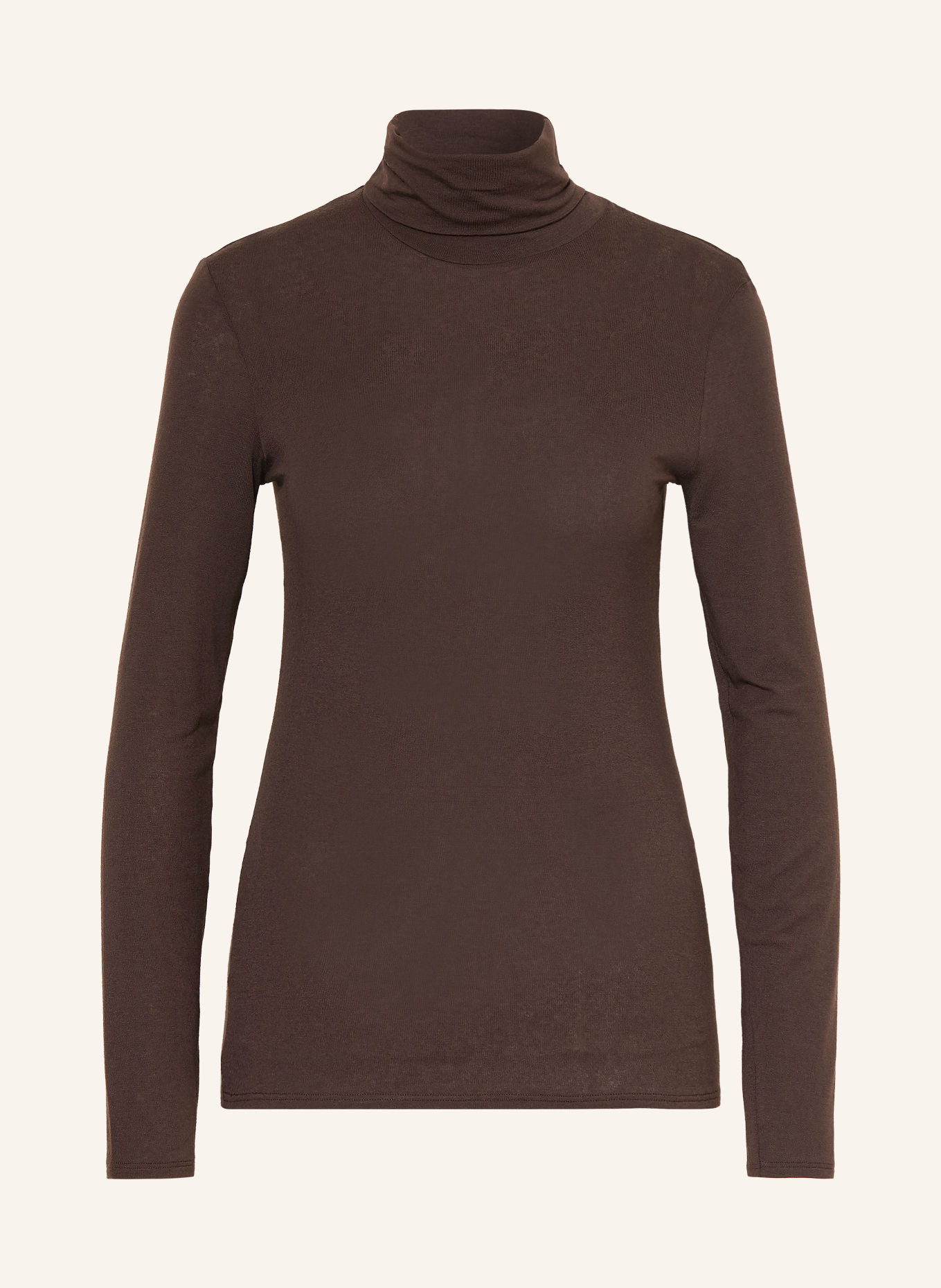 HANRO Colshirt ULTRALIGHT WOOL: MARRON FONCÉ