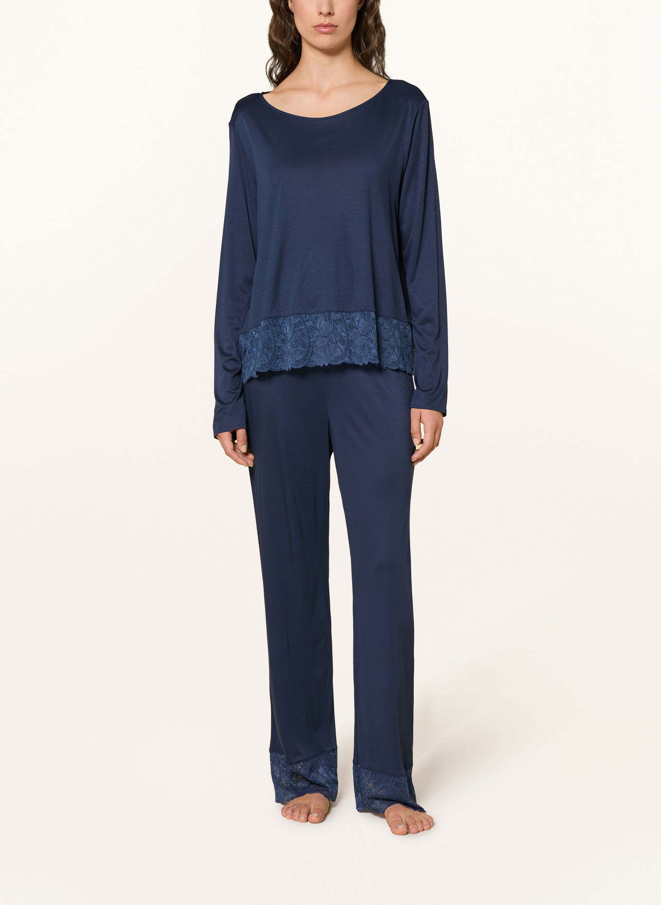 HANRO Pyjama AZELIA: BLEU FONCÉ