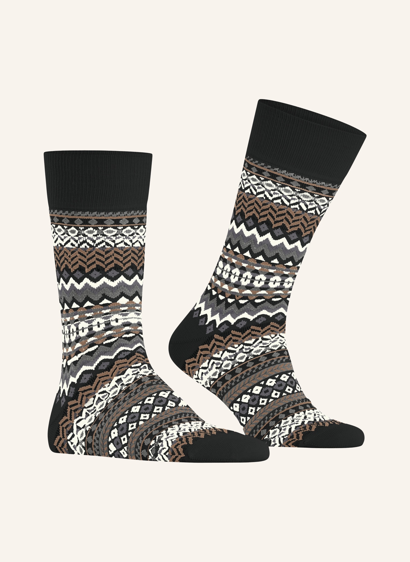 Burlington FAIR ISLE Socks: 3000 BLACK