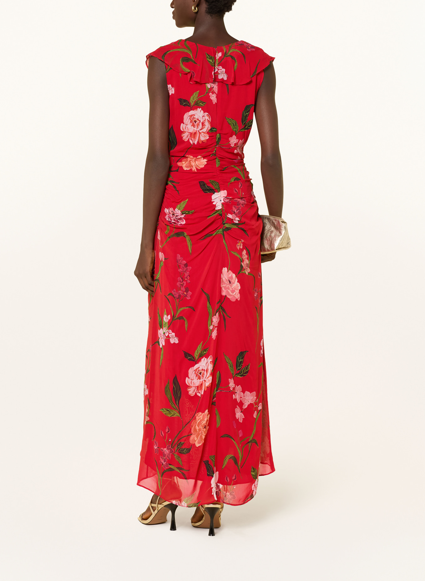 Phase Eight MAE-jurk met volants: ROOD / ROZE / GROEN