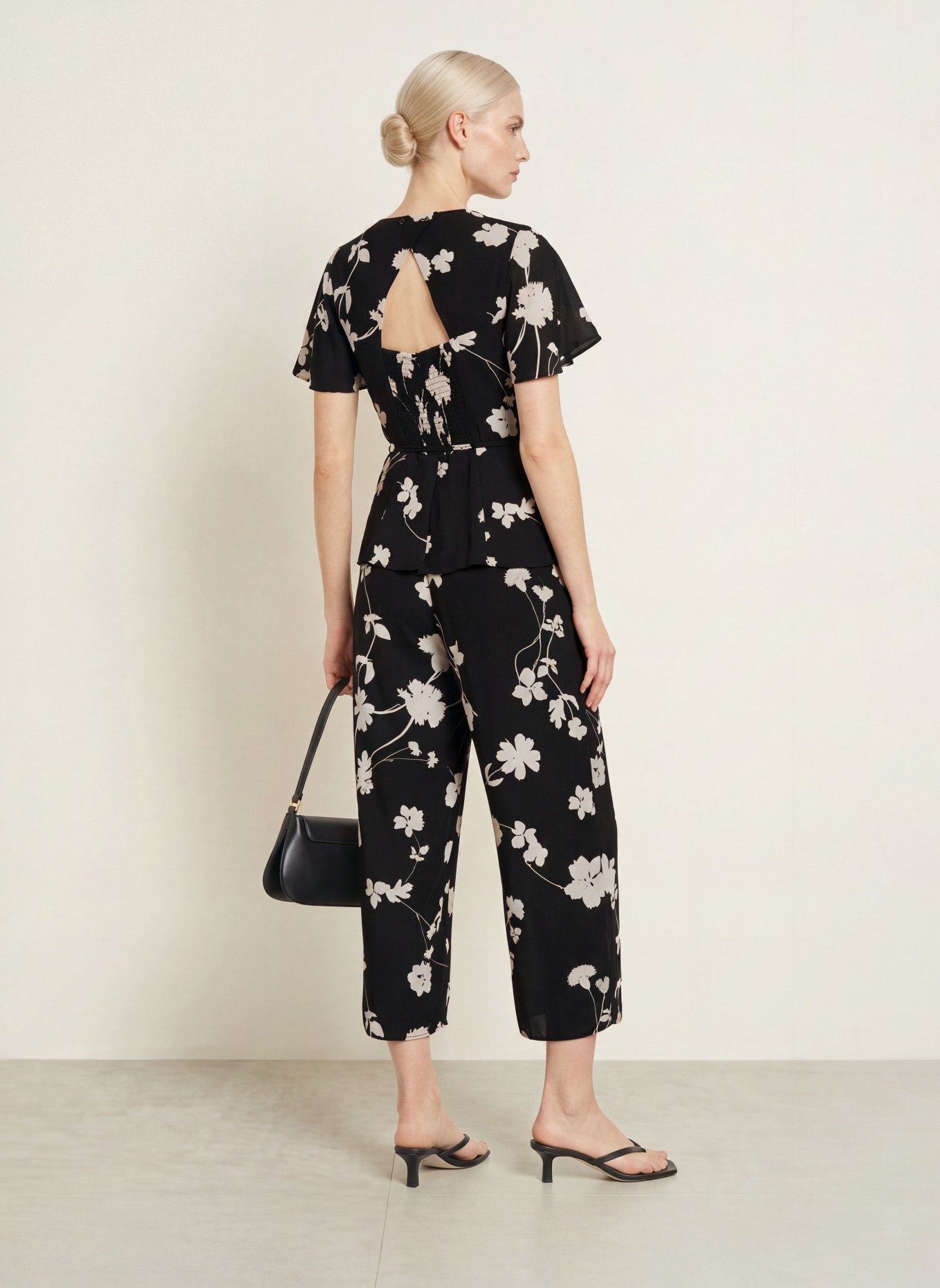 Phase Eight JOLIE Jumpsuit: BLACK / ECRU