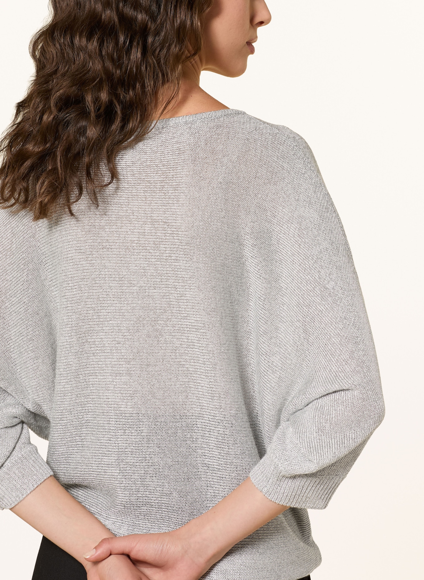 Phase Eight Trui CRISTINE met glittergaren en 3/4-mouwen: GRIJS