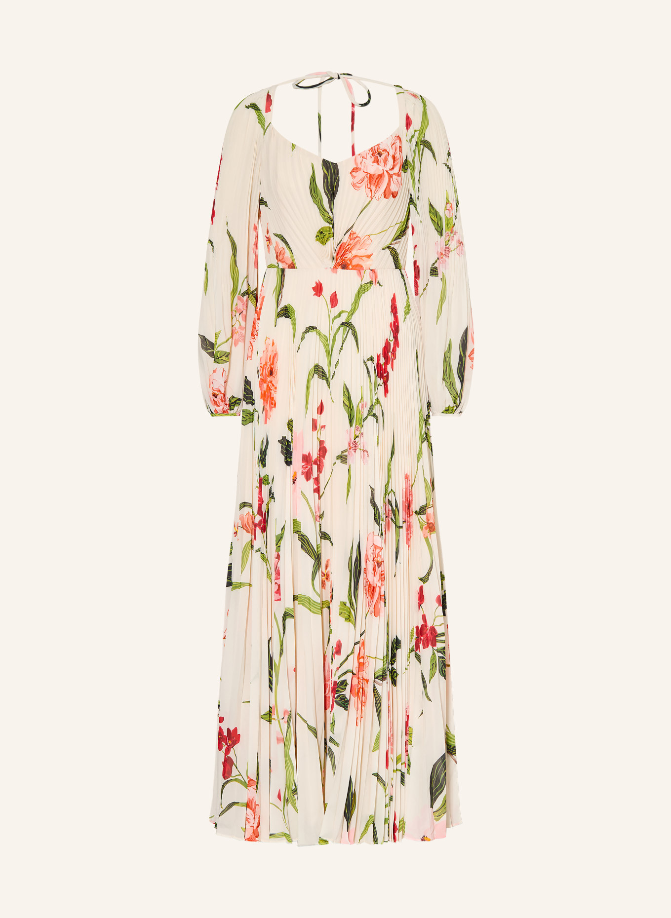 Phase Eight Robe plissée REANNA: ÉCRU / ROUGE / VERT