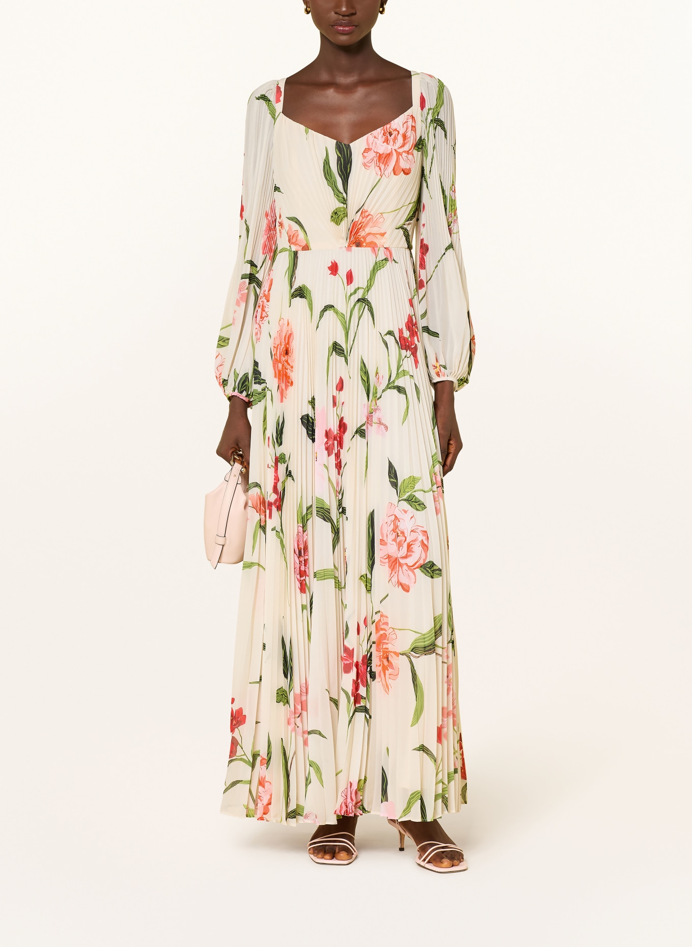 Phase Eight Robe plissée REANNA: ÉCRU / ROUGE / VERT