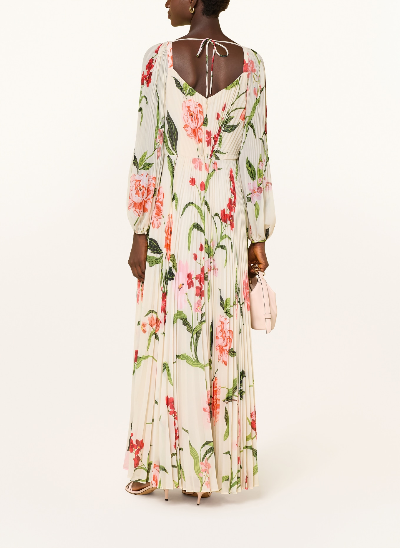 Phase Eight Robe plissée REANNA: ÉCRU / ROUGE / VERT