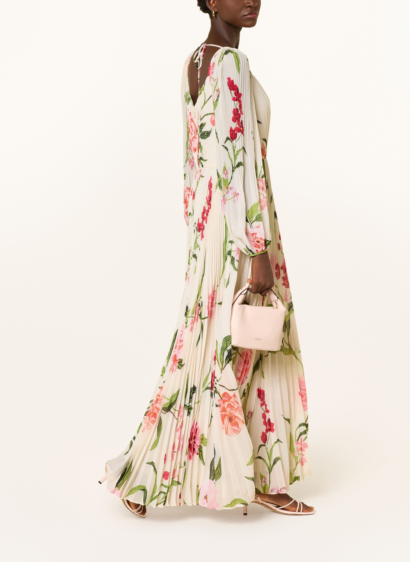 Phase Eight Robe plissée REANNA: ÉCRU / ROUGE / VERT