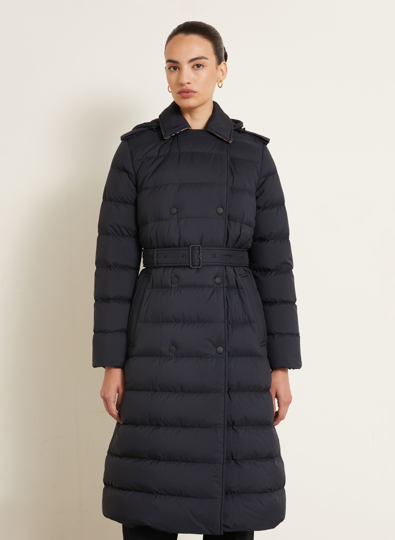 BURBERRY Daunenmantel KENT mit abnehmbarer Kapuze: SCHWARZ