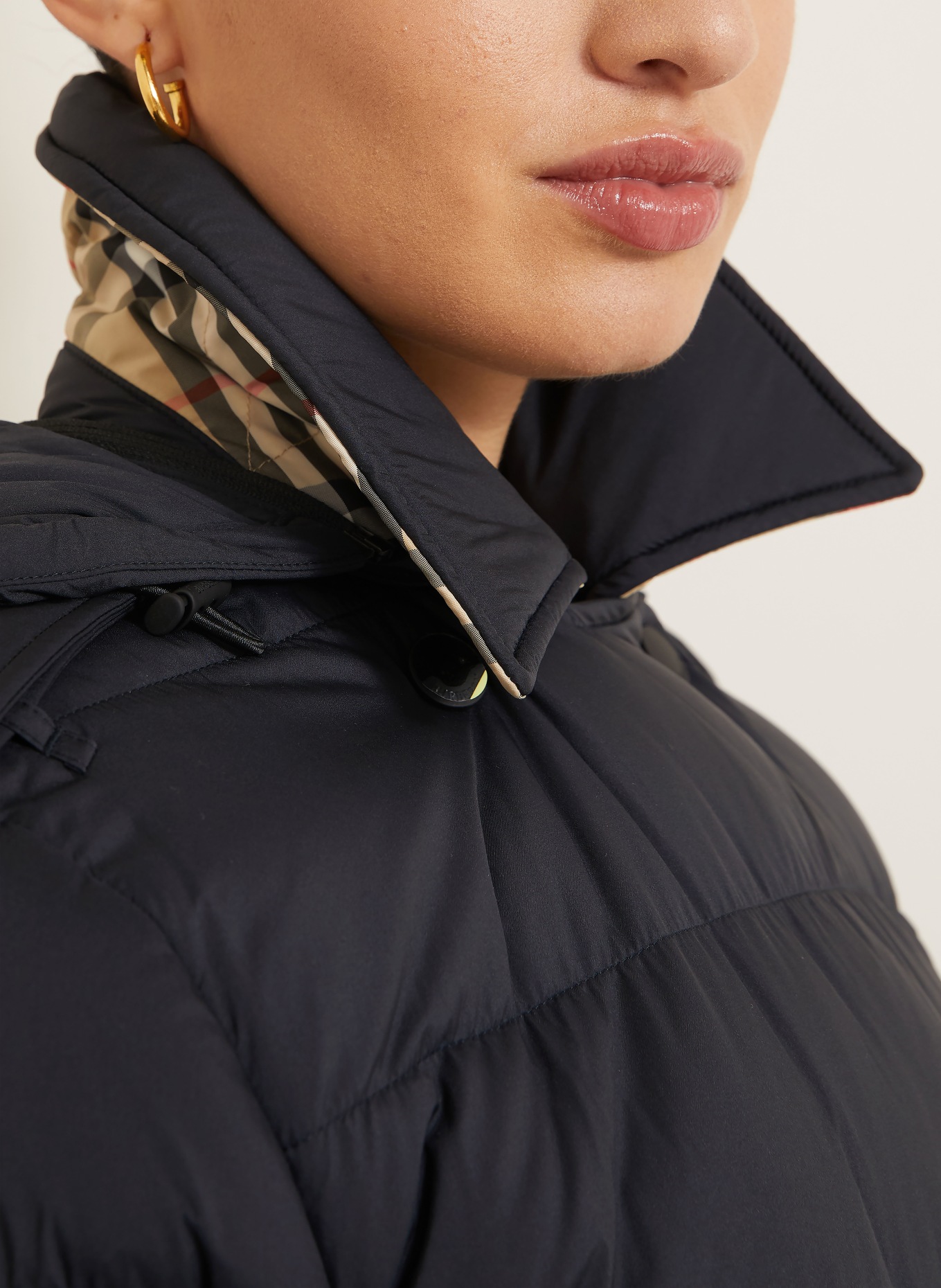 BURBERRY Daunenmantel KENT mit abnehmbarer Kapuze: SCHWARZ