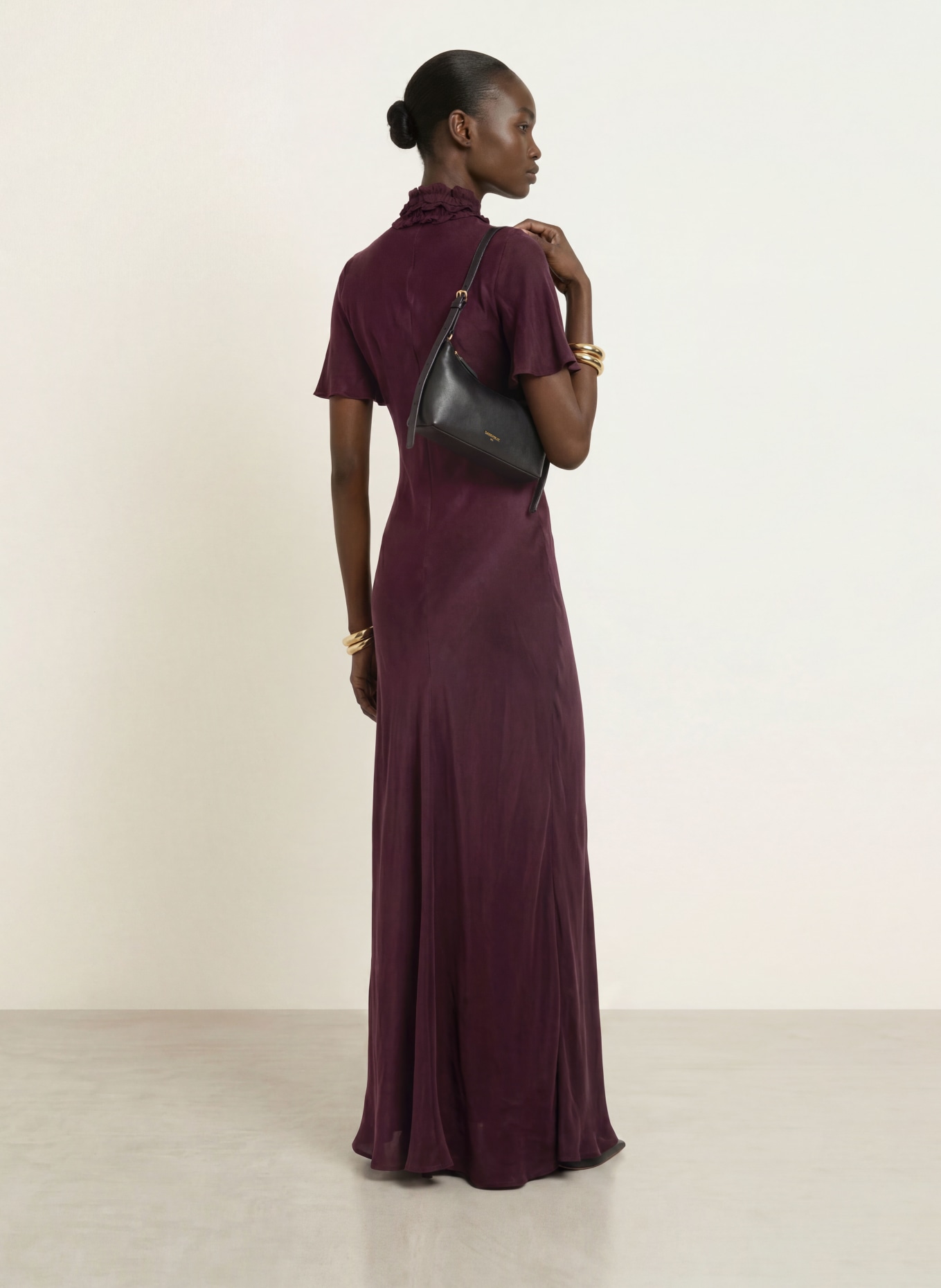 CLAUDIE PIERLOT Kleid mit Rüschen: DUNKELLILA