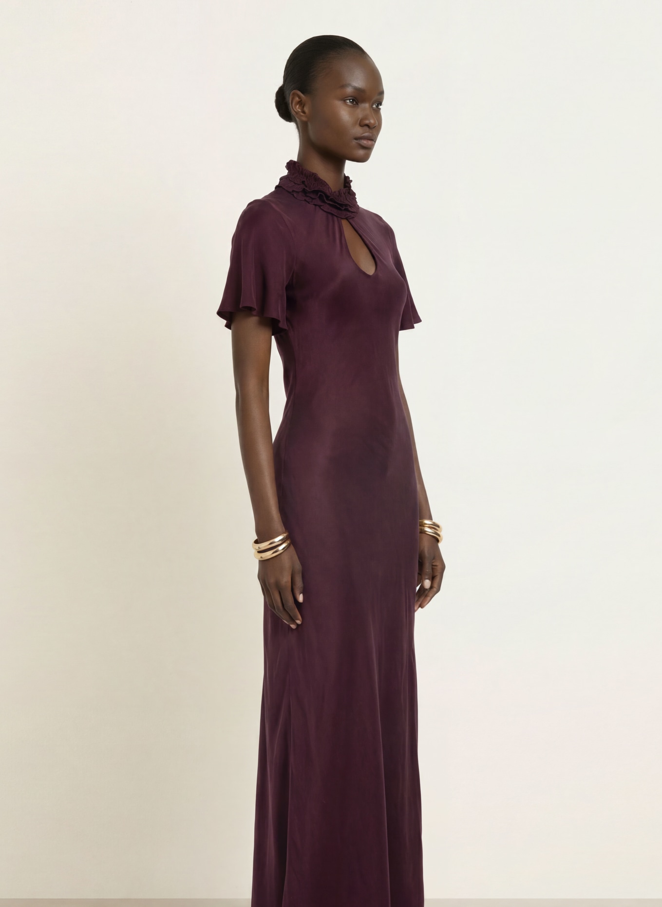 CLAUDIE PIERLOT Kleid mit Rüschen: DUNKELLILA