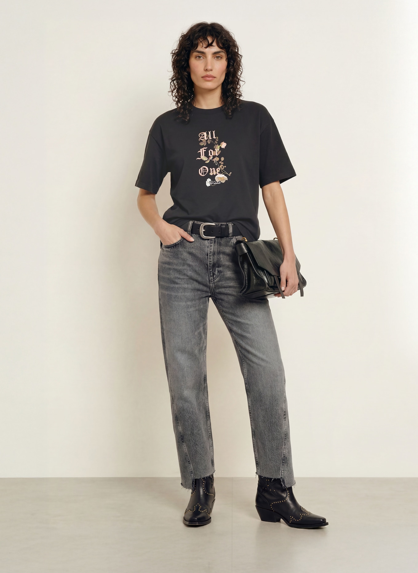 ALLSAINTS ONENESS ETTA T-shirt: BLACK