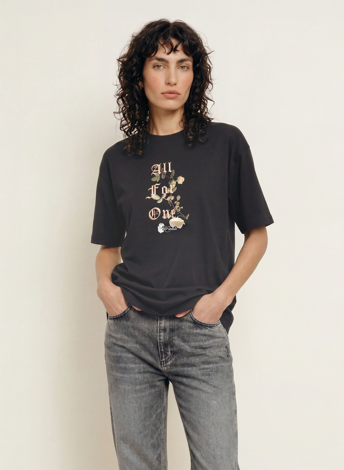 ALLSAINTS ONENESS ETTA T-shirt: BLACK