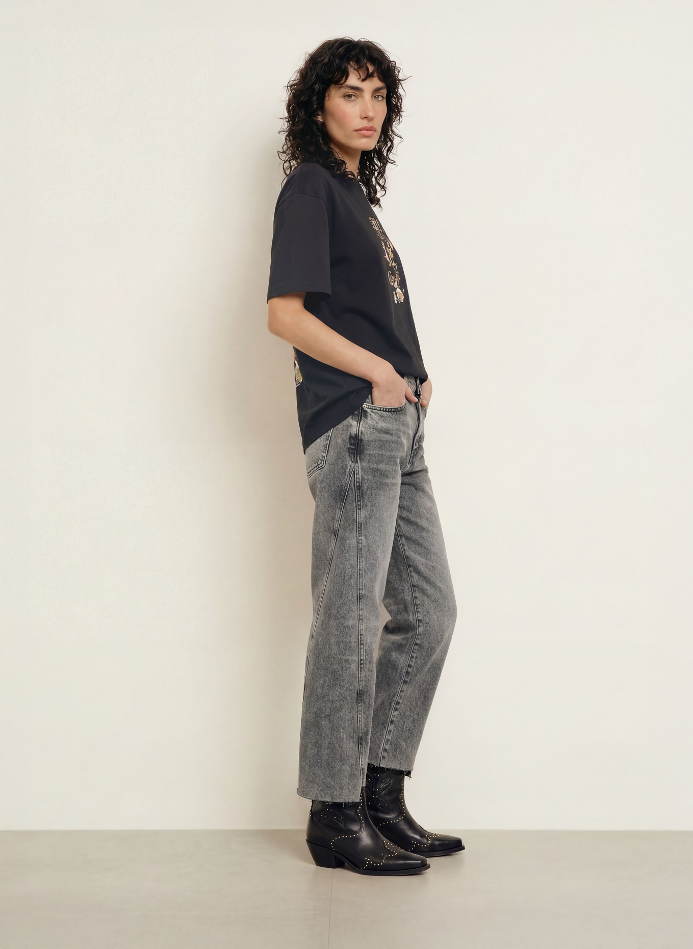 ALLSAINTS ONENESS ETTA T-shirt: BLACK