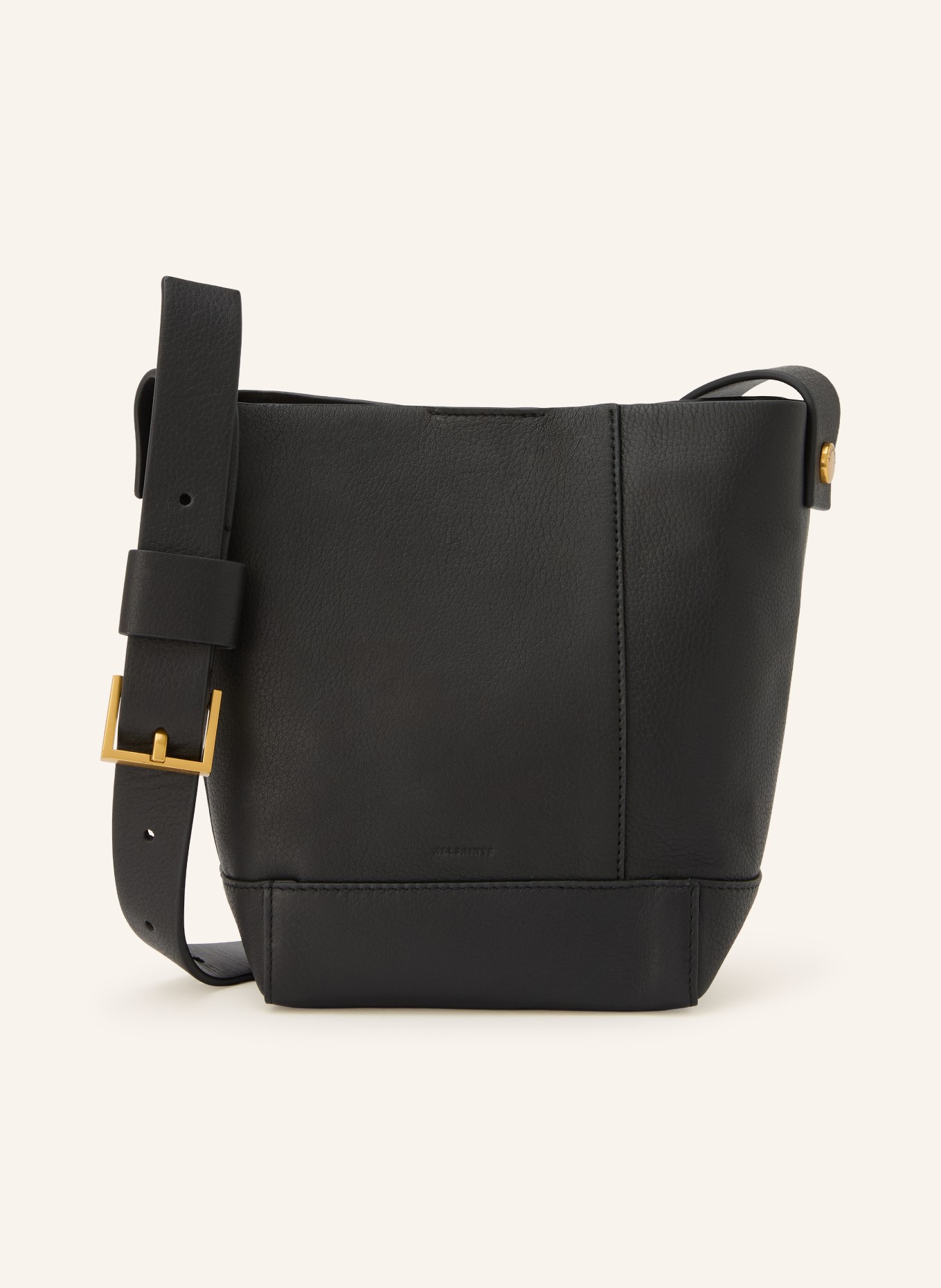 ALLSAINTS Geantă de umăr ALBA MINI: NEGRU / AUR