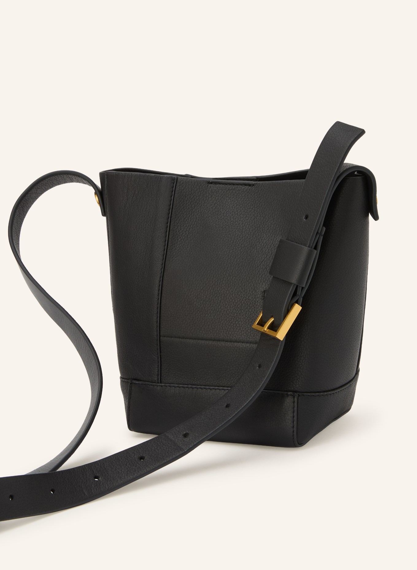 ALLSAINTS Geantă de umăr ALBA MINI: NEGRU / AUR