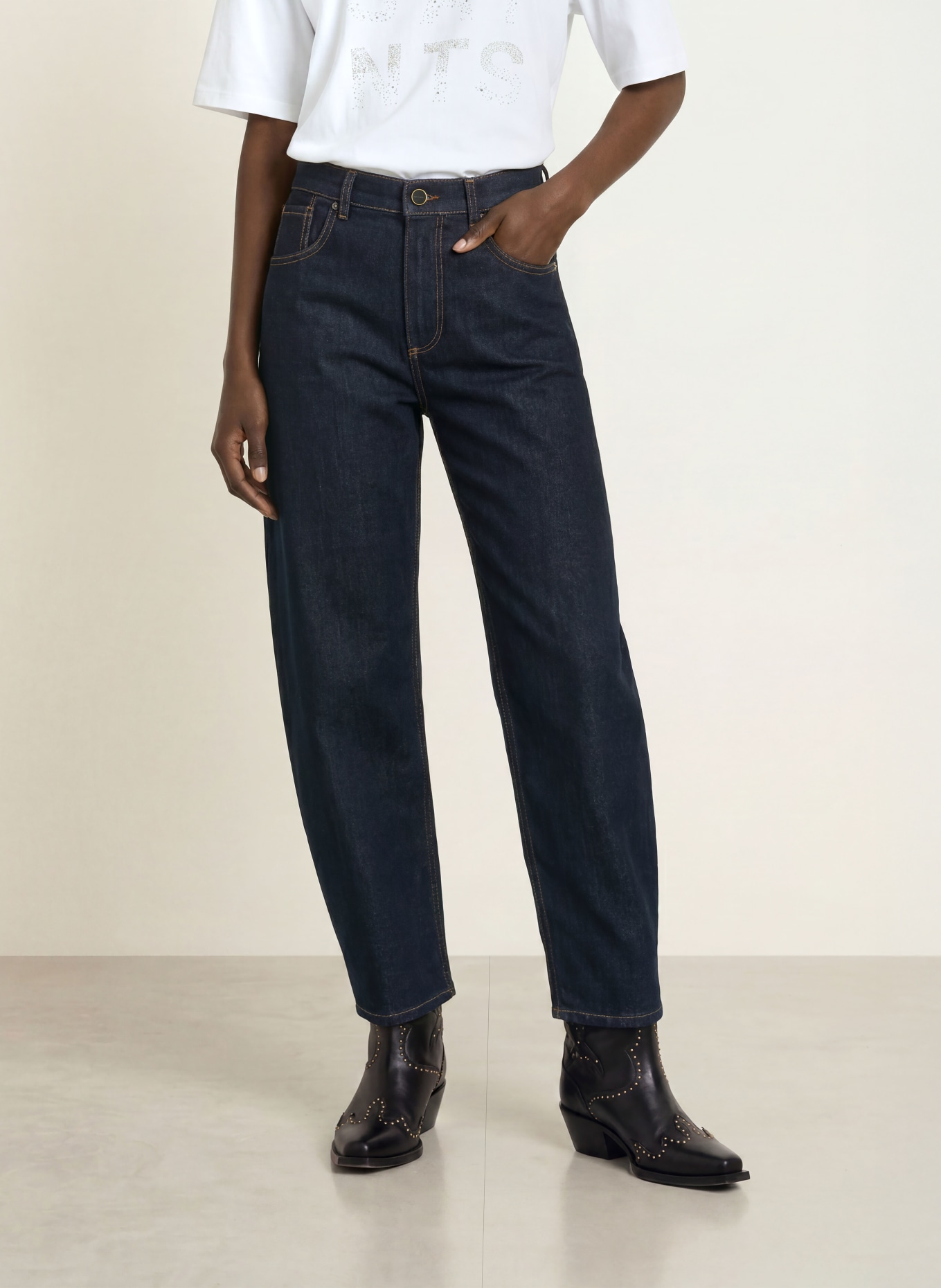 ALLSAINTS Barrel džíny SADIE: 10087 RINSE WASH INDIGO
