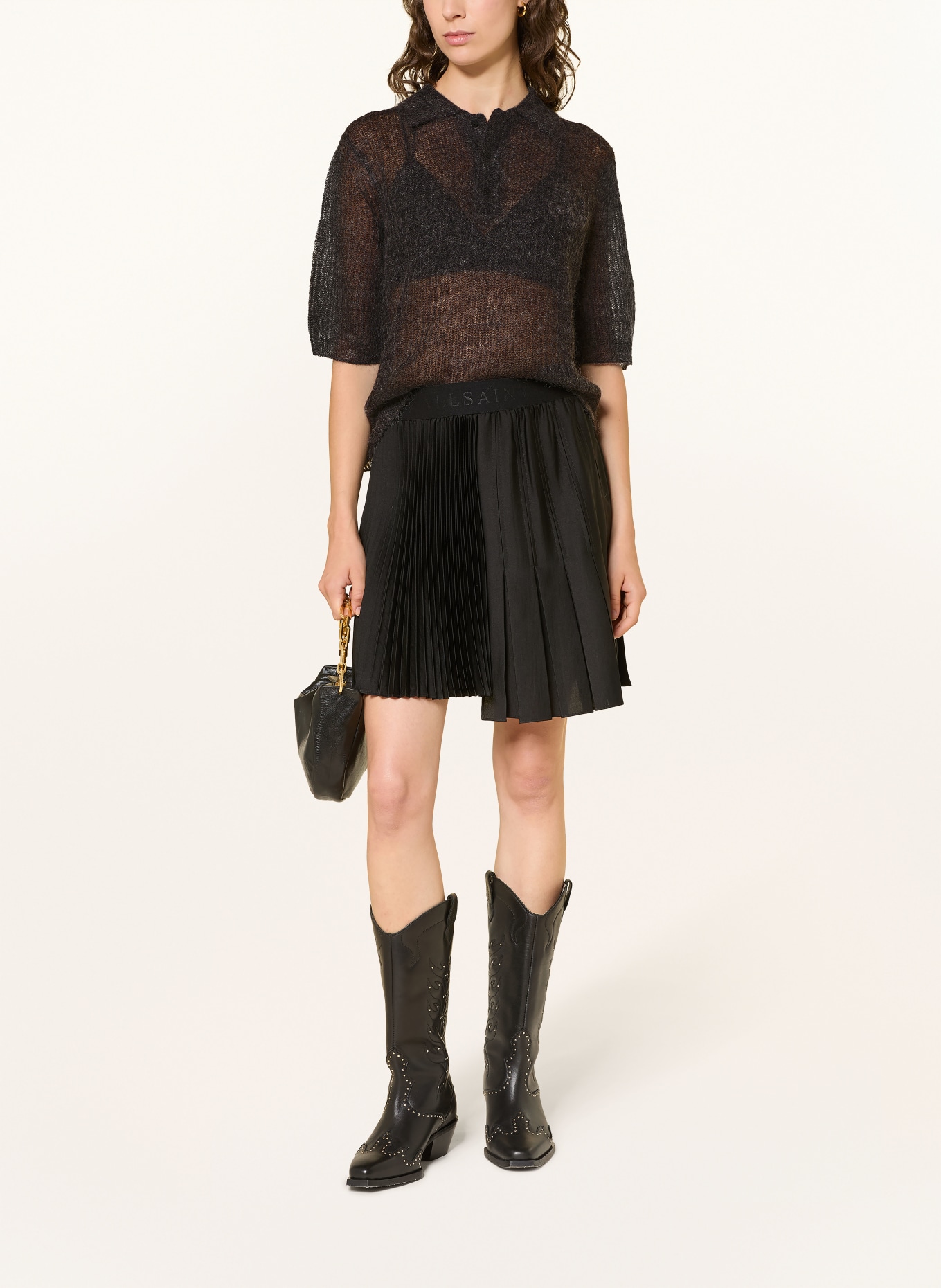 ALLSAINTS Strickshirt ANABEL mit Mohair: DUNKELGRAU