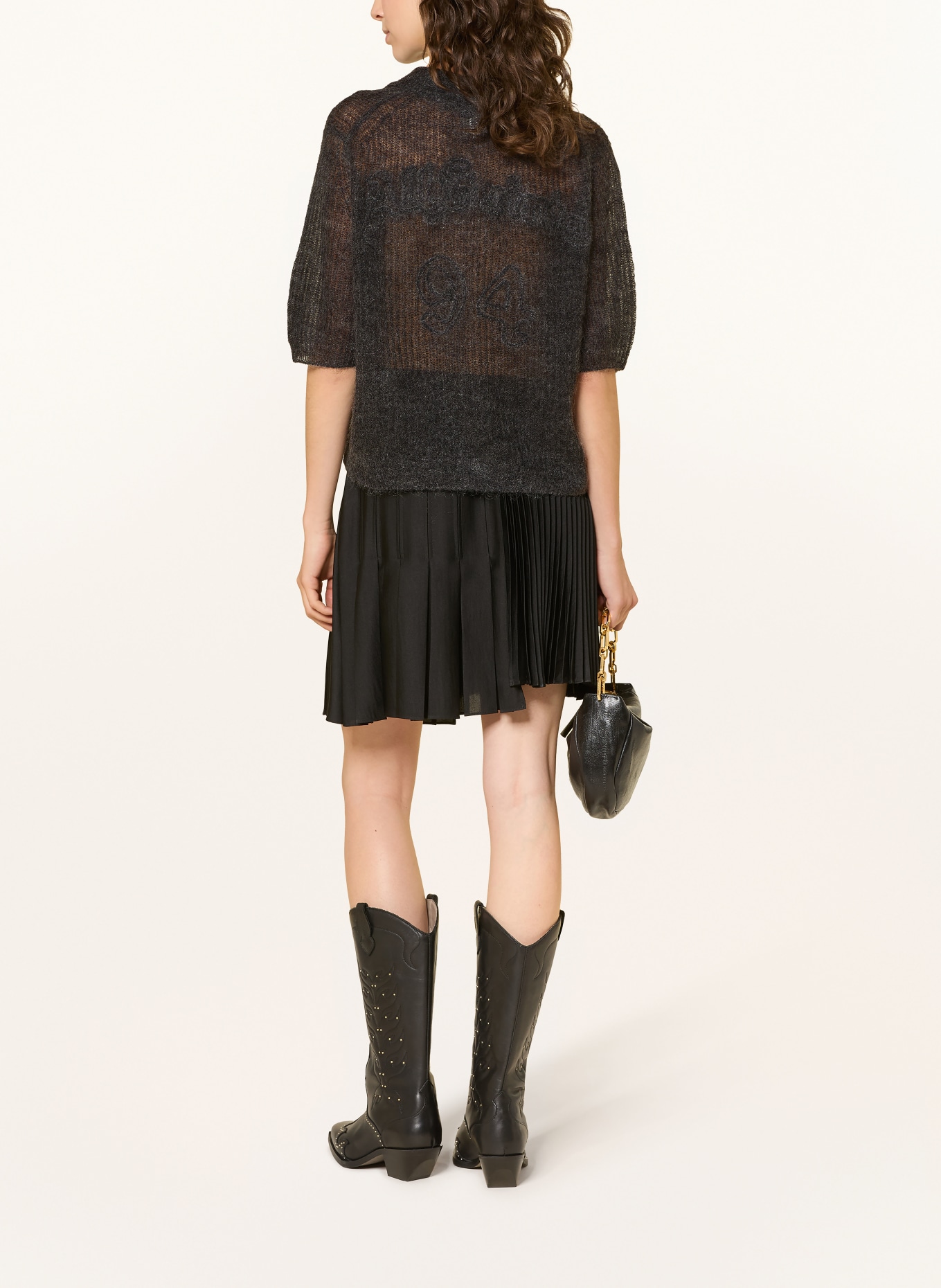 ALLSAINTS Strickshirt ANABEL mit Mohair: DUNKELGRAU