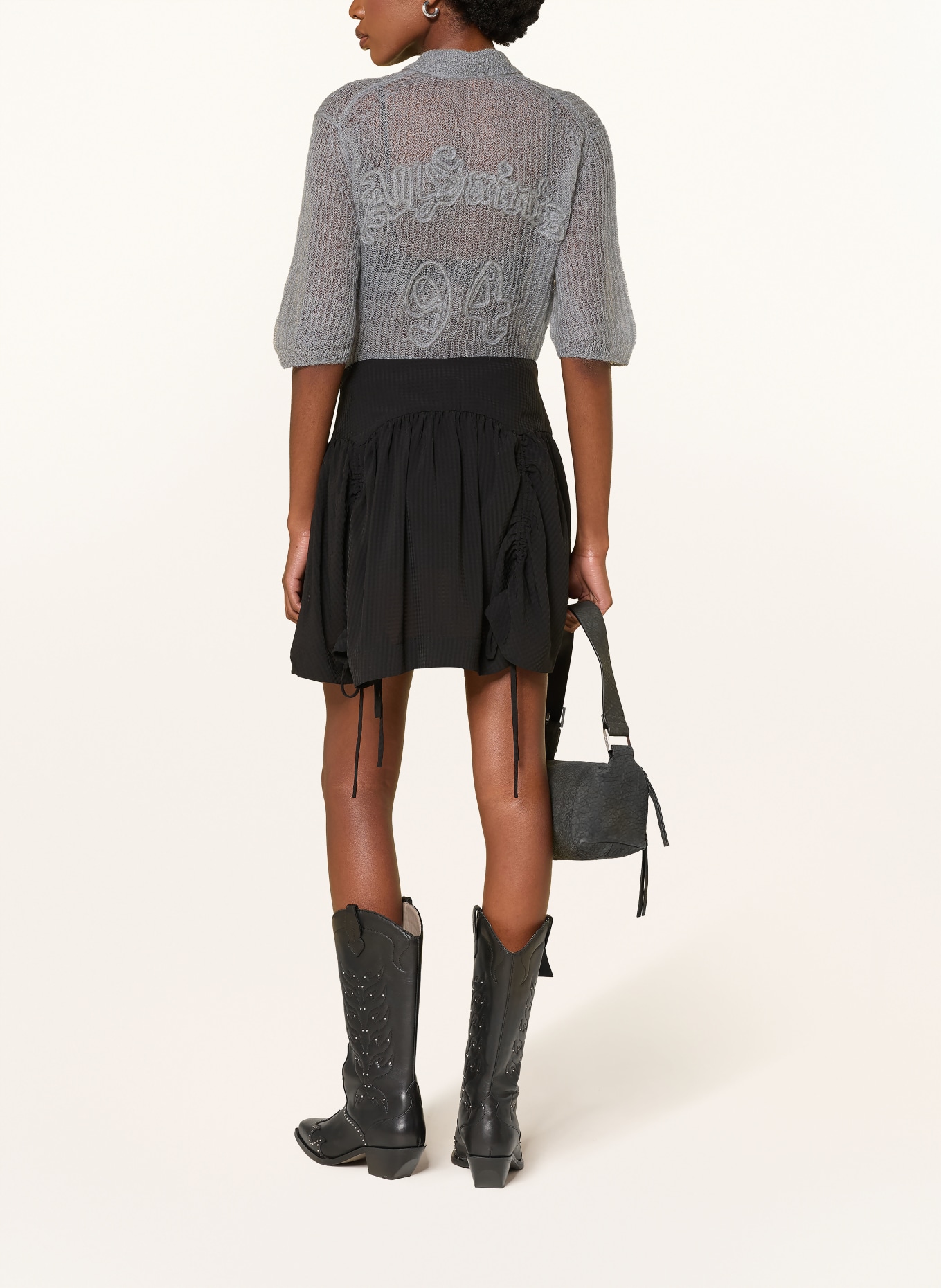 ALLSAINTS Strickshirt ANABEL mit Mohair: HELLBLAU