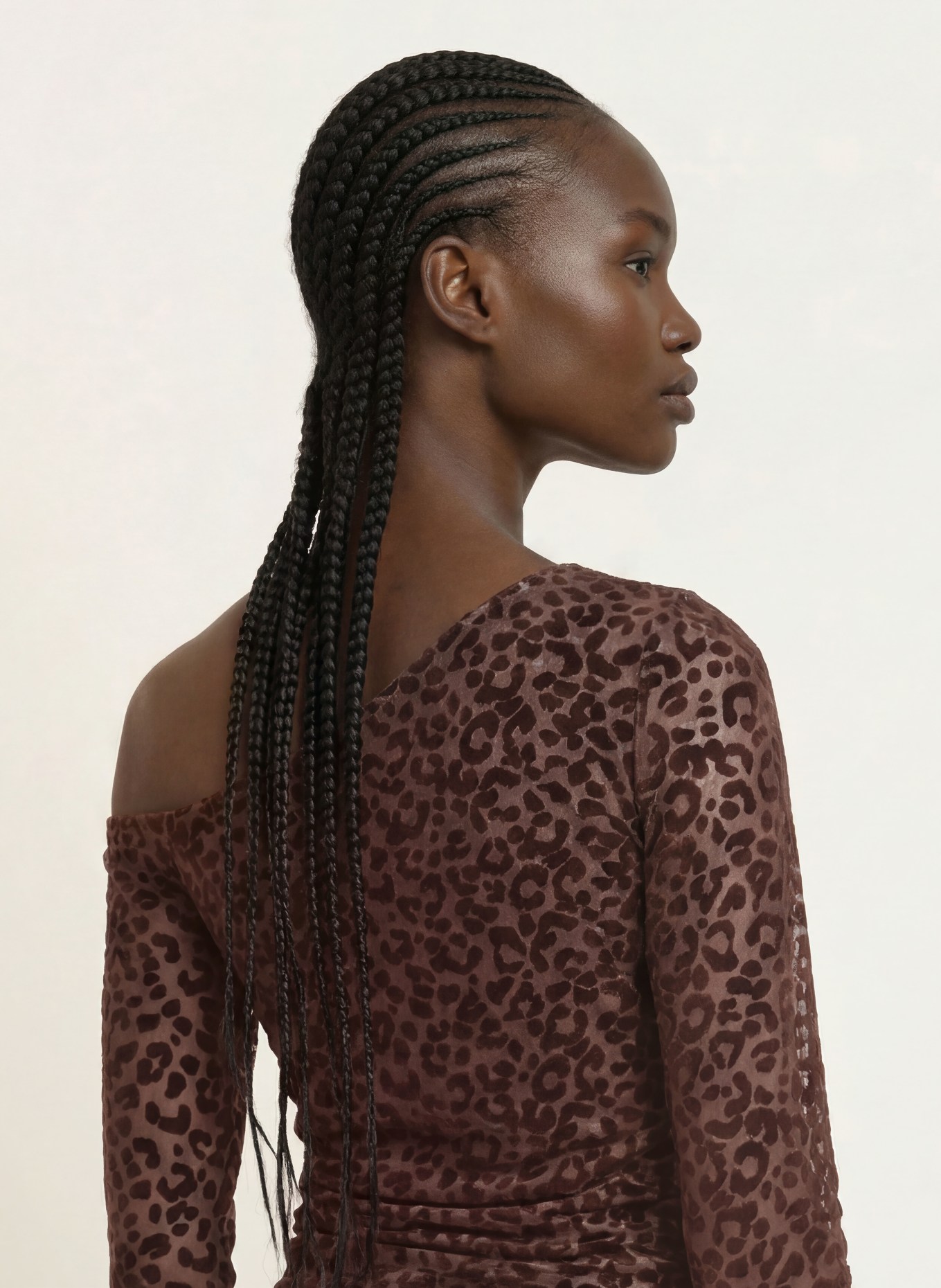 ALLSAINTS One-Shoulder-Bluse MIMI aus Mesh: BRAUN / DUNKELBRAUN