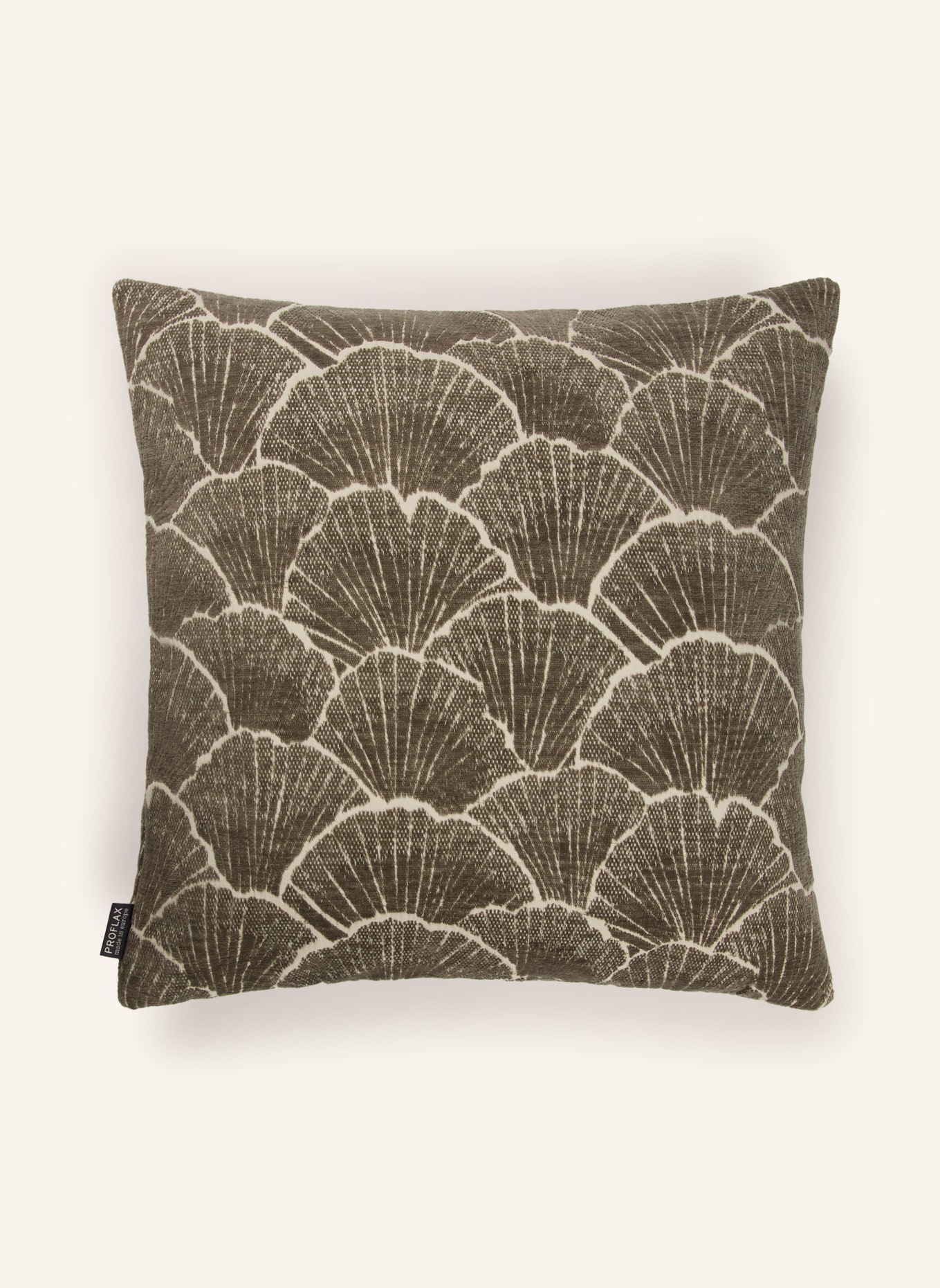 PROFLAX Housse de coussin décorative ONDA: KAKI / CRÈME