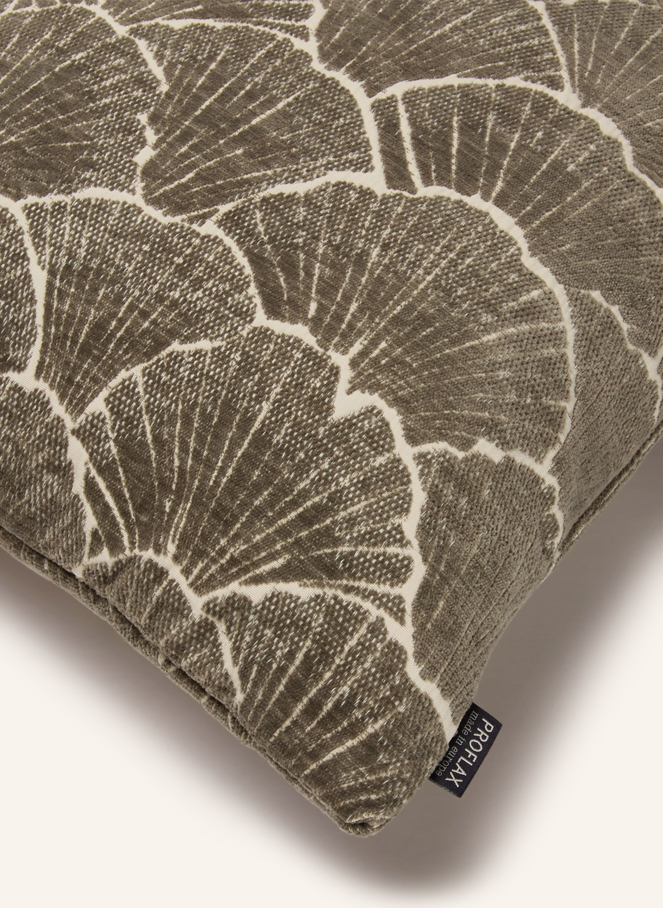 PROFLAX Housse de coussin décorative ONDA: KAKI / CRÈME
