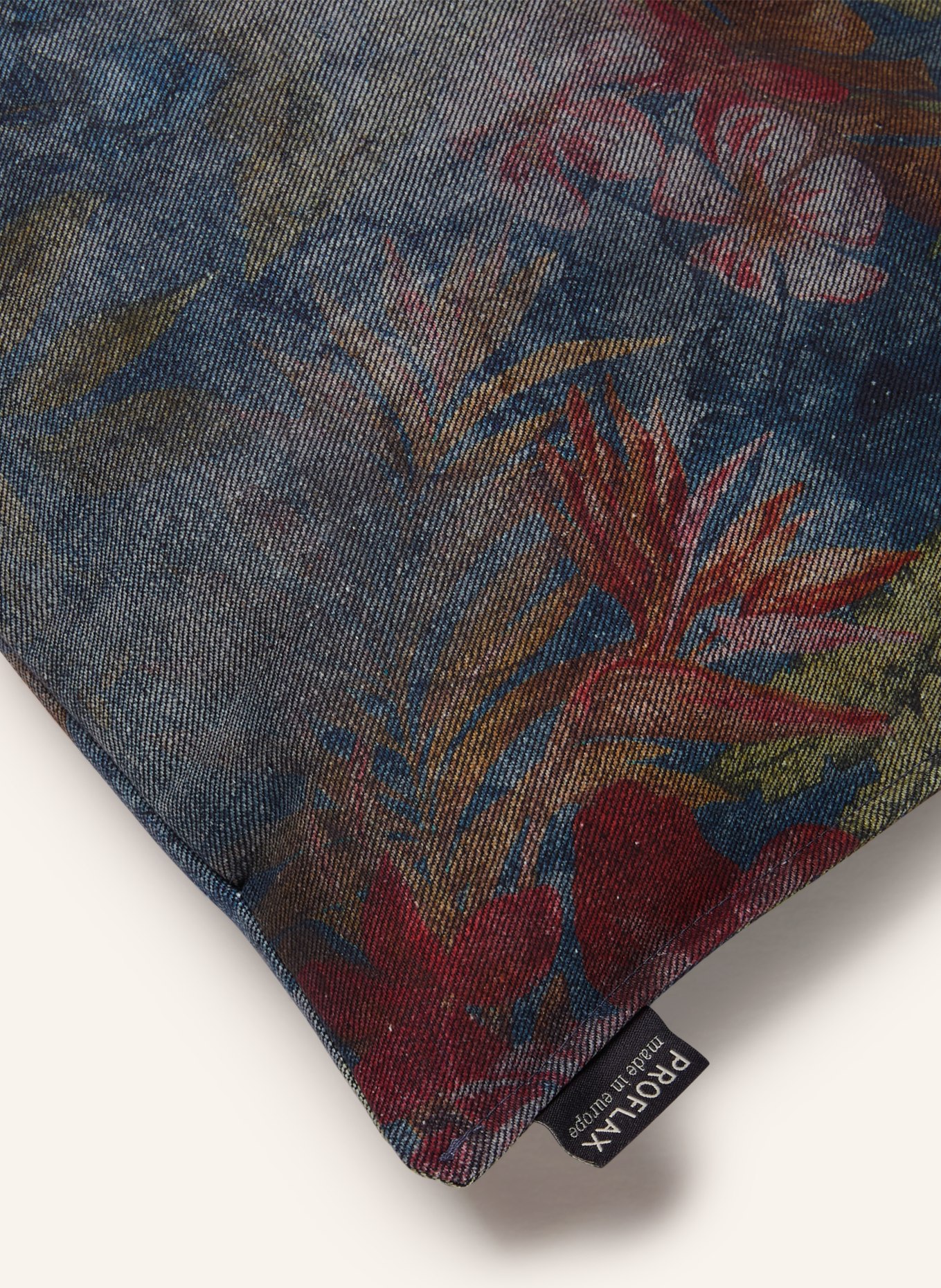 PROFLAX Housse de coussin décorative OASI: BLEU FONCÉ / ROUGE / VERT