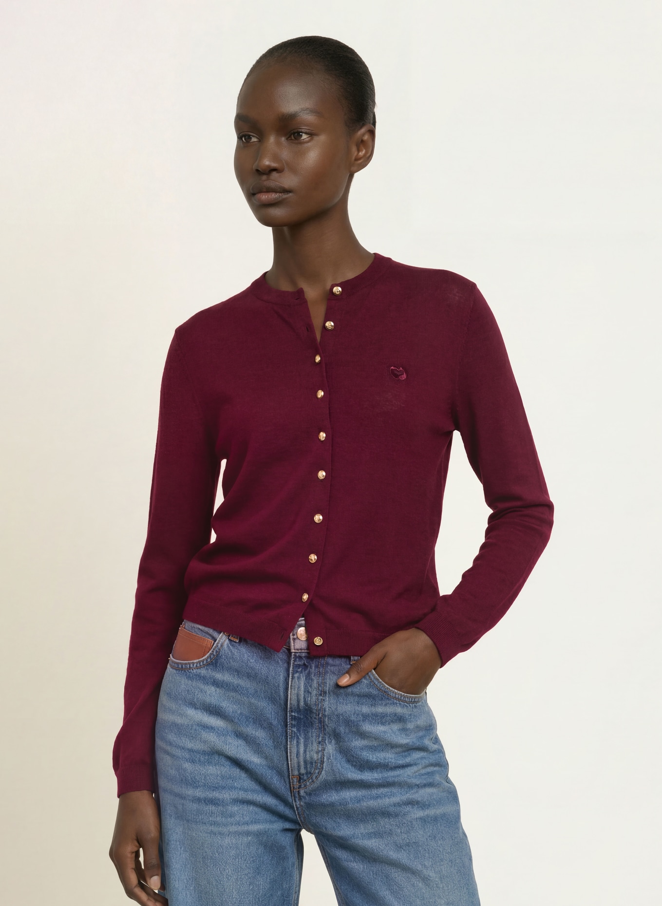 maje Strickjacke: DUNKELROT