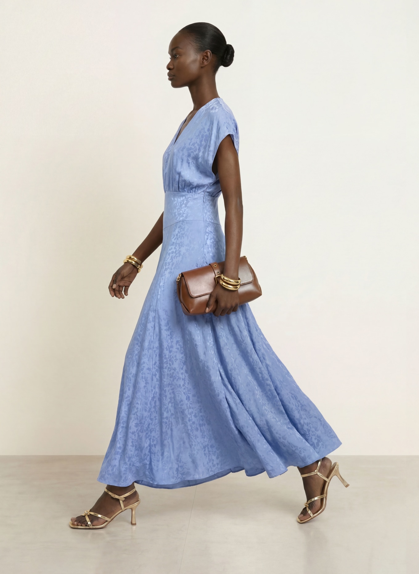 maje Jacquard-Kleid: HELLBLAU