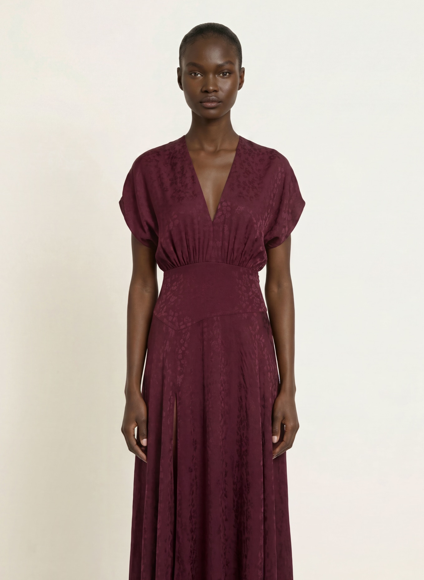 maje Jacquard-Kleid: DUNKELLILA