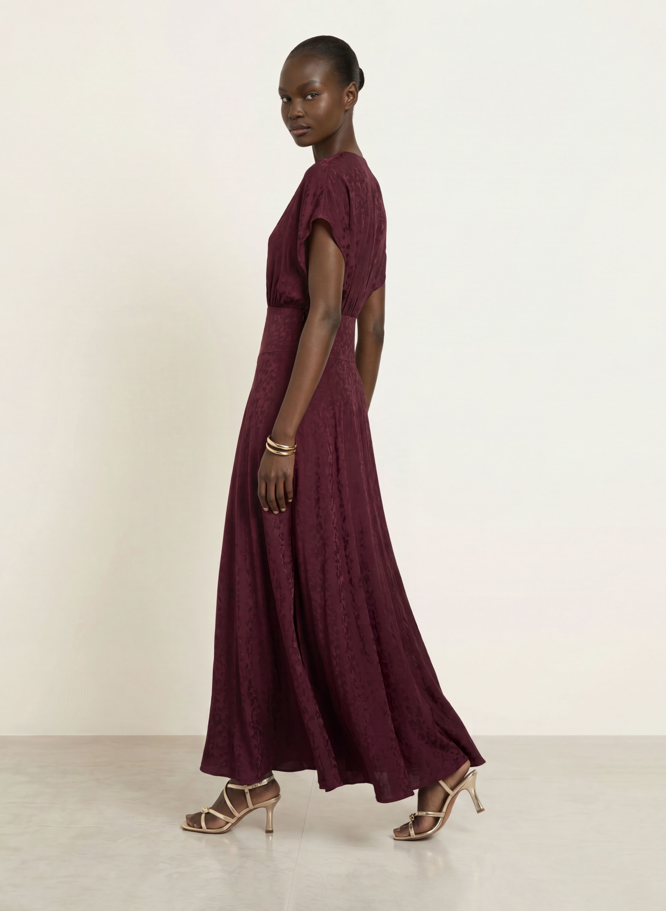 maje Jacquard-Kleid: DUNKELLILA