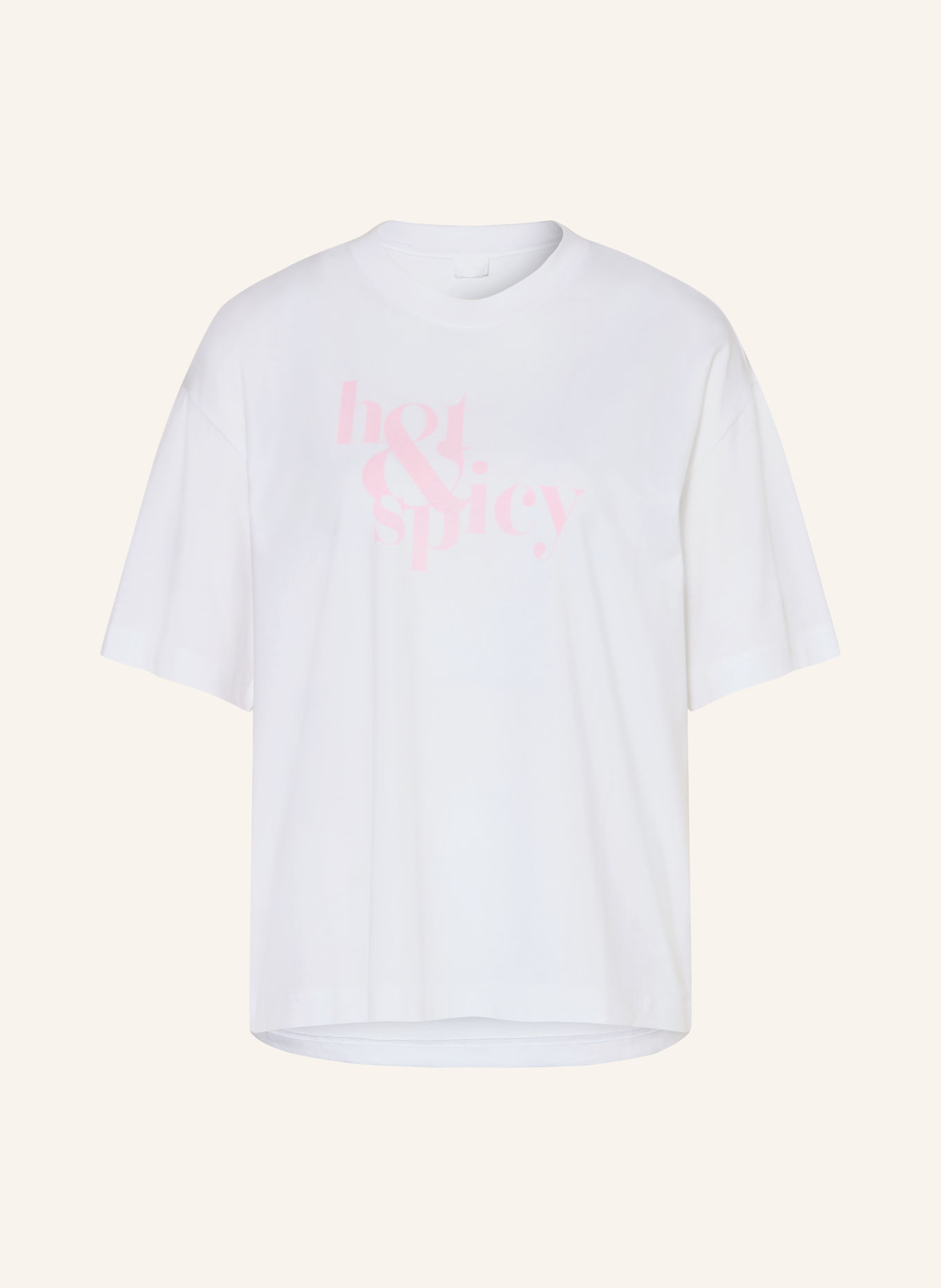 mey SOLID LOVE Pajama shirt Collection: WHITE / LIGHT PINK