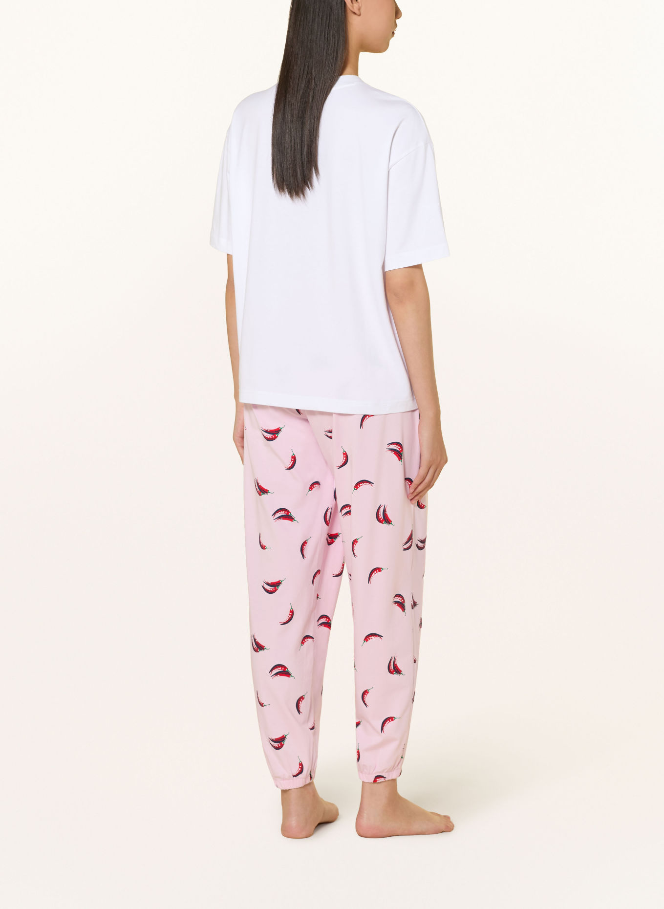 mey SOLID LOVE Pajama shirt Collection: WHITE / LIGHT PINK