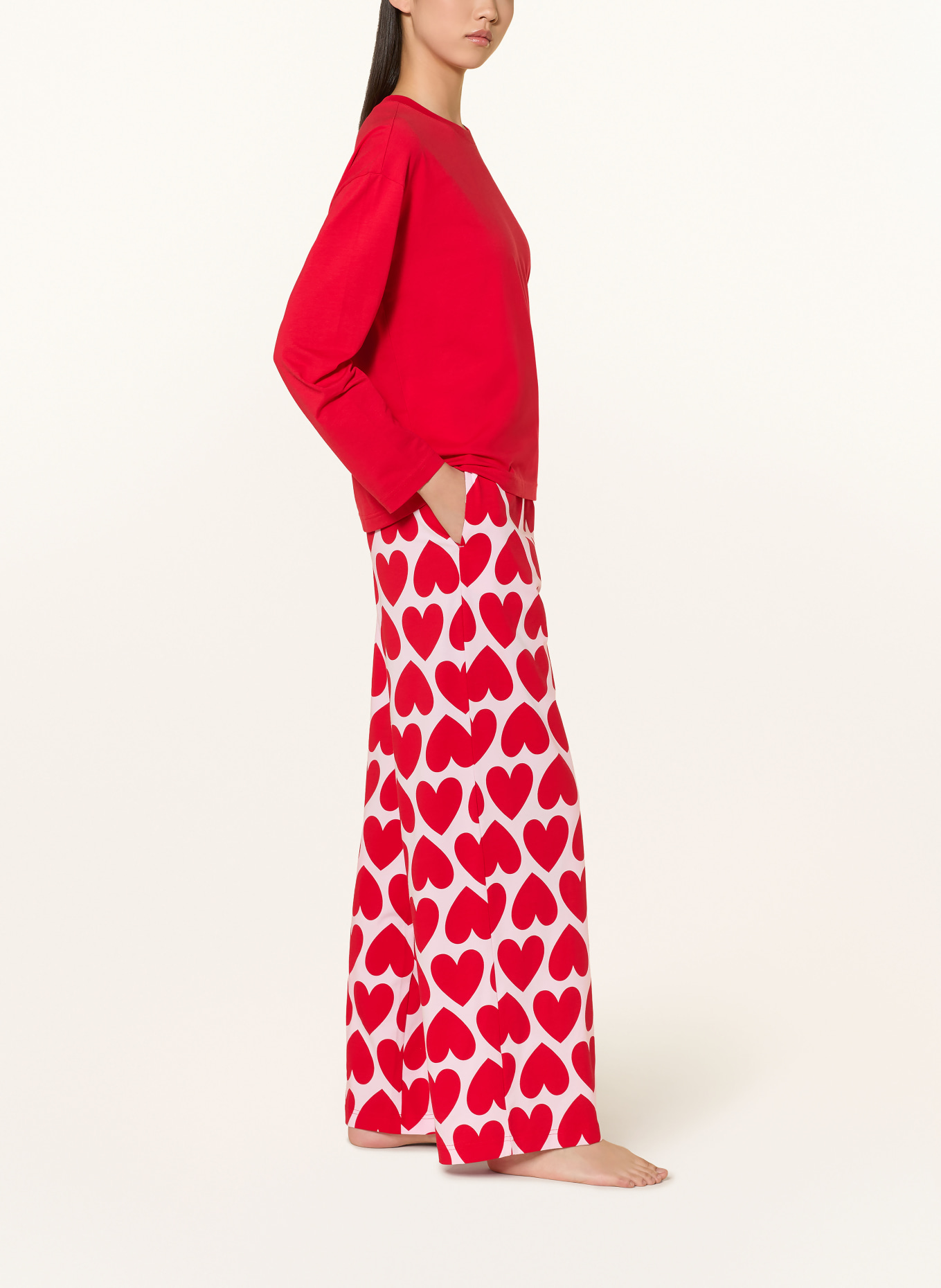 mey SUGAR HEARTS Pajama bottoms Collection: RED / LIGHT PINK