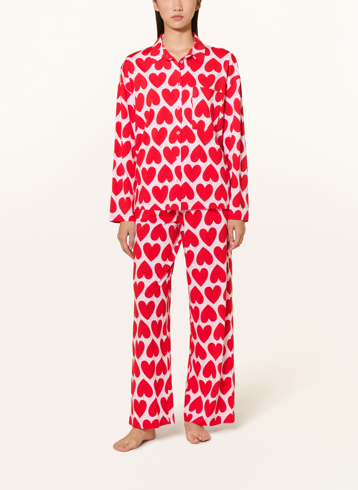 mey SUGAR HEARTS Pajamas Collection: RED / LIGHT PINK