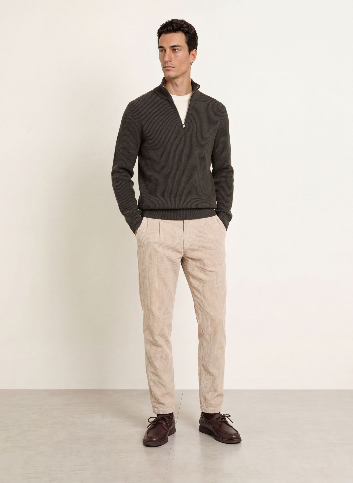 Marc O'Polo OSBY Tapered-Fit Cord Pants: BEIGE