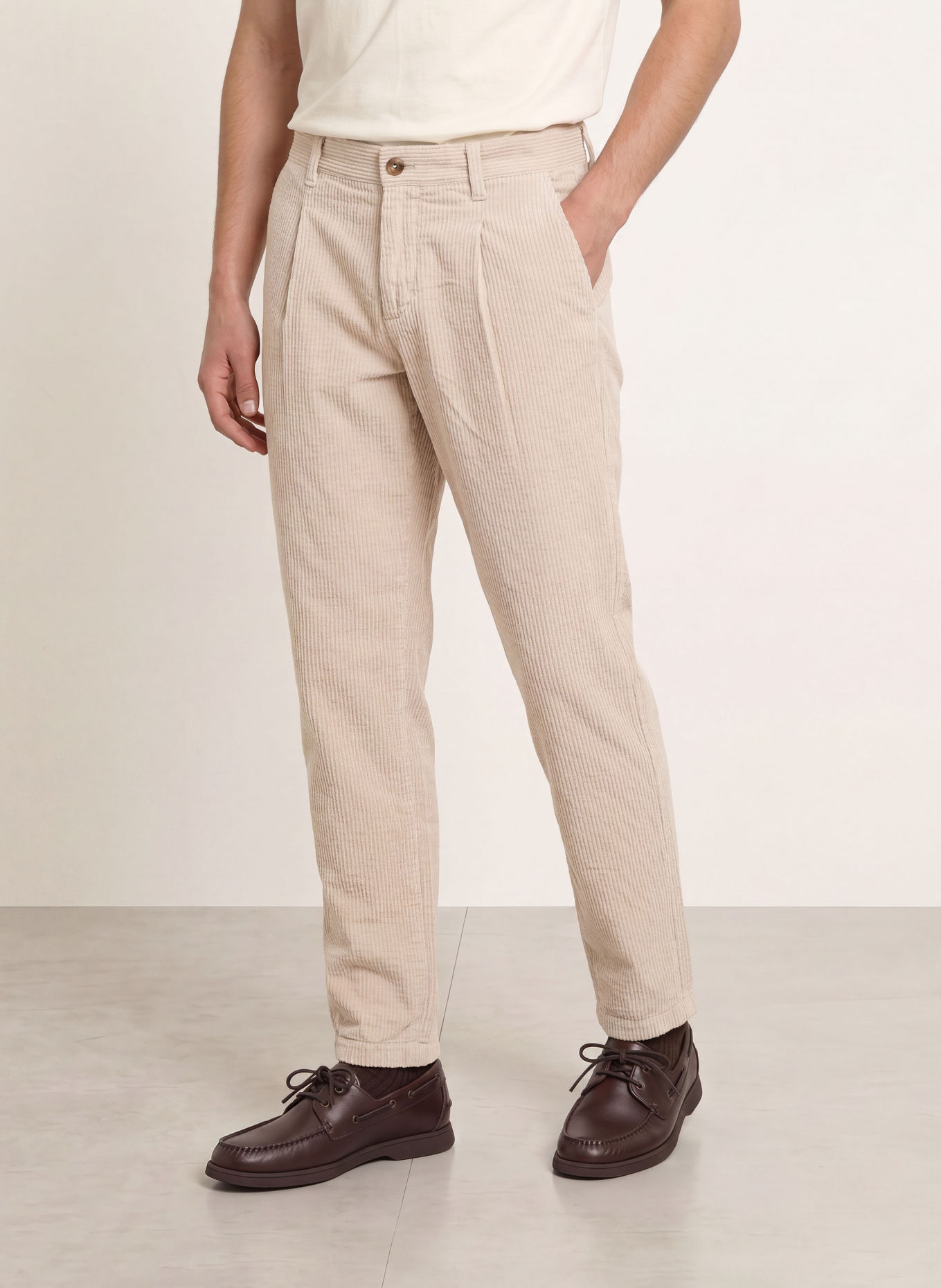 Marc O'Polo OSBY Tapered-Fit Cord Pants: BEIGE