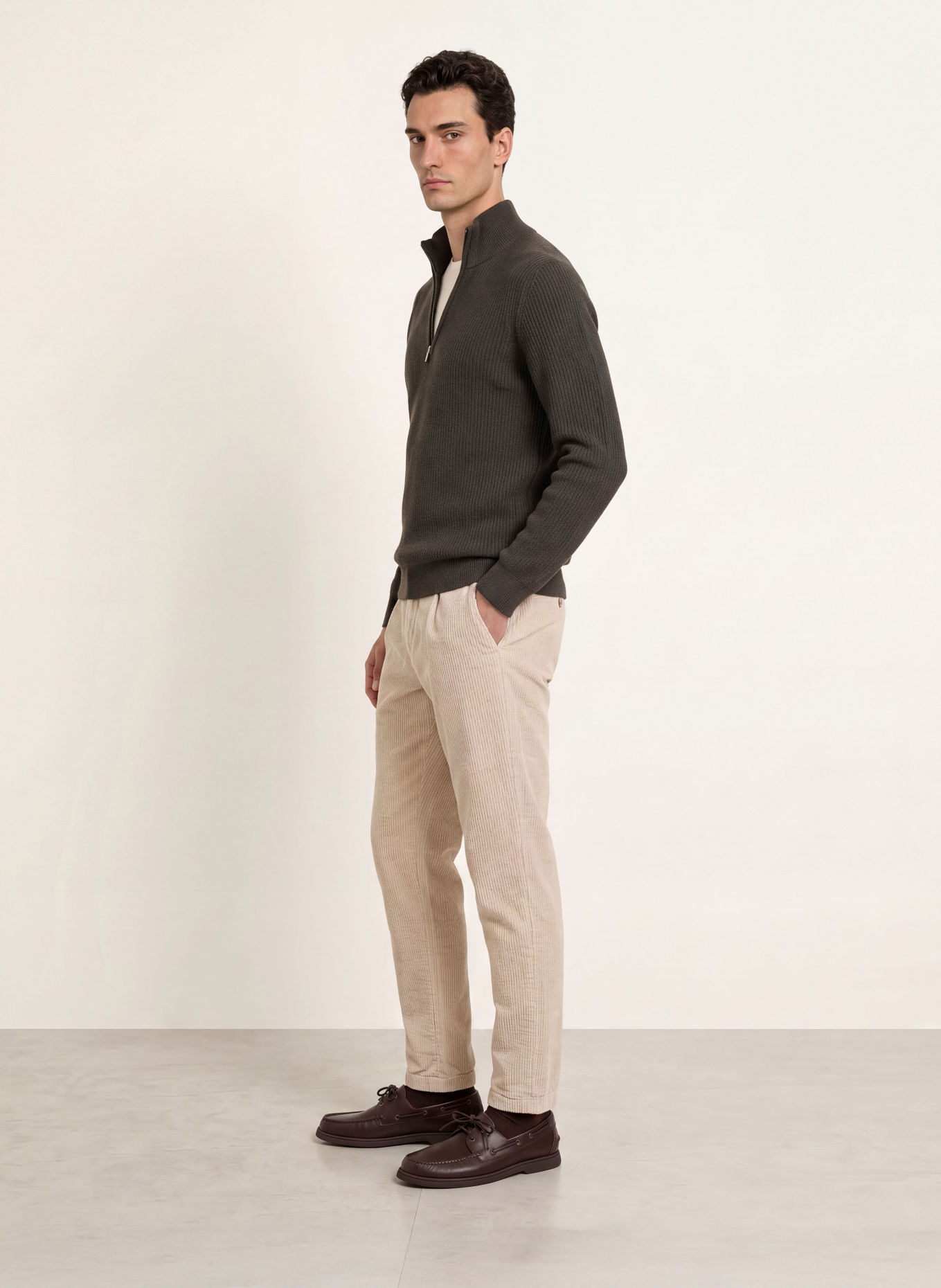 Marc O'Polo OSBY Tapered-Fit Cord Pants: BEIGE